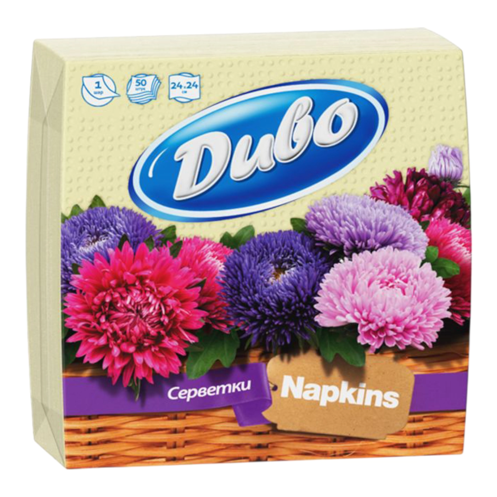 Диво серветки папер 24*24 50 шт жовті