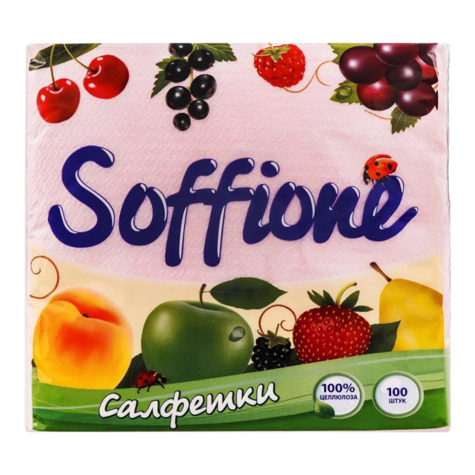 Soffion серветки 33*33 100 шт рожеві