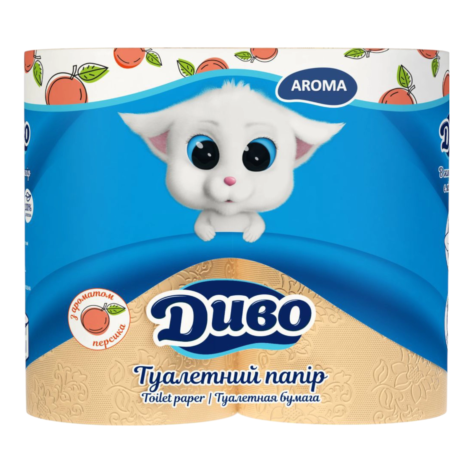 Туалетний папір Диво 4 шт персик