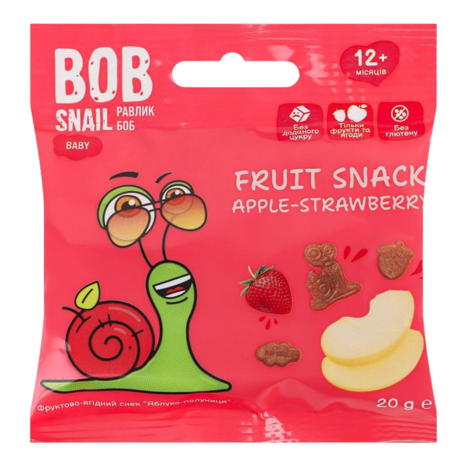BOB снек яблуко-полуниця