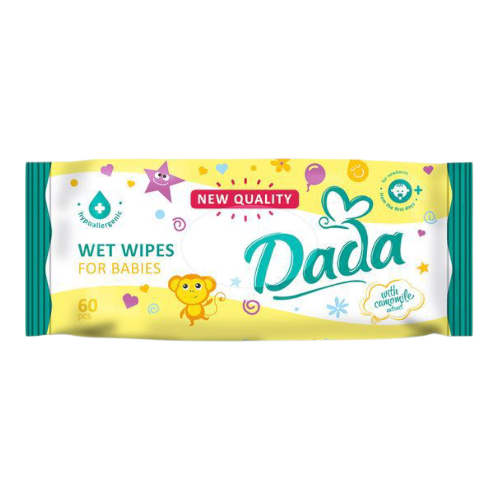 Дада вологі серветки 60 шт ромашка