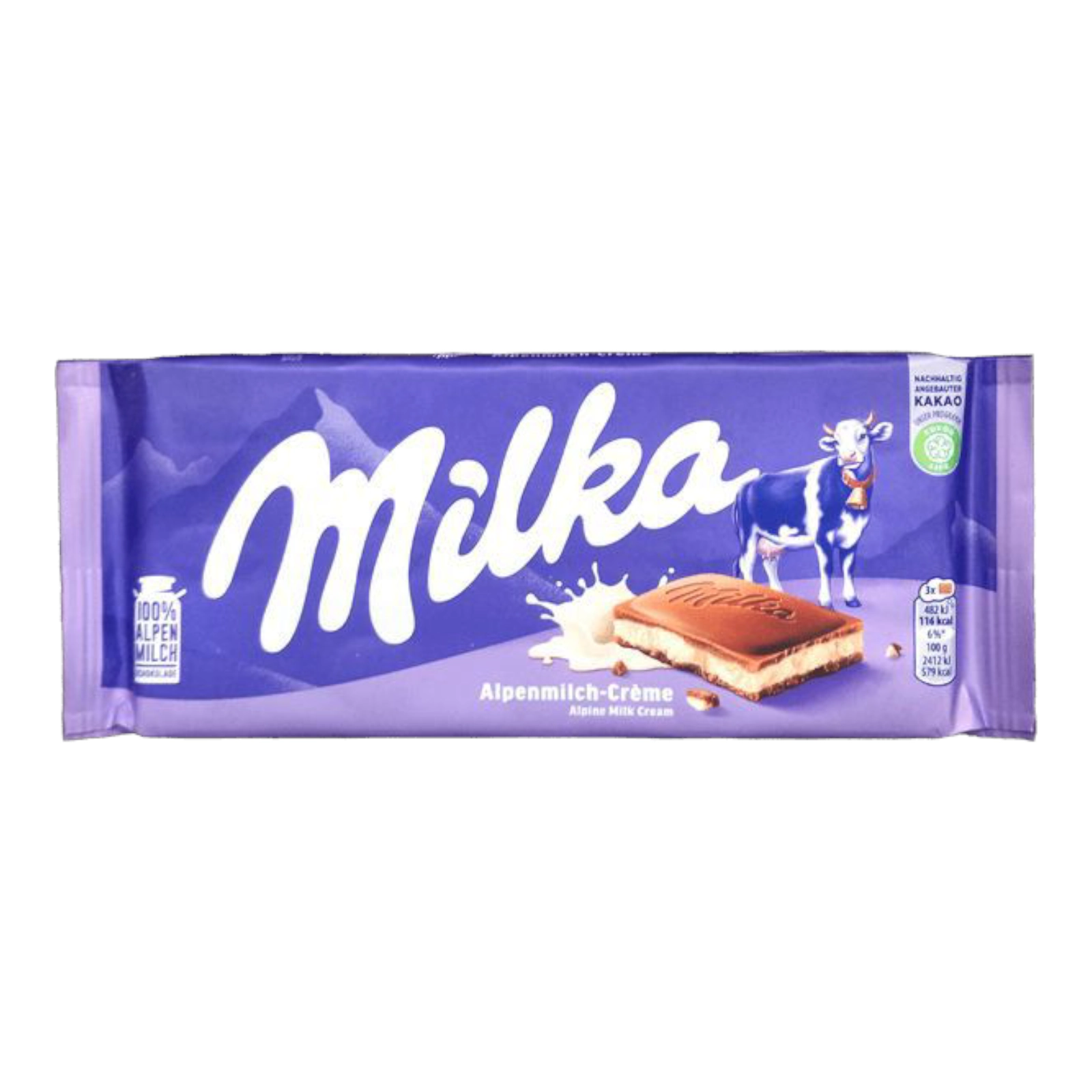 Шоколодка Milka 100g Alpenmilch-Creme
