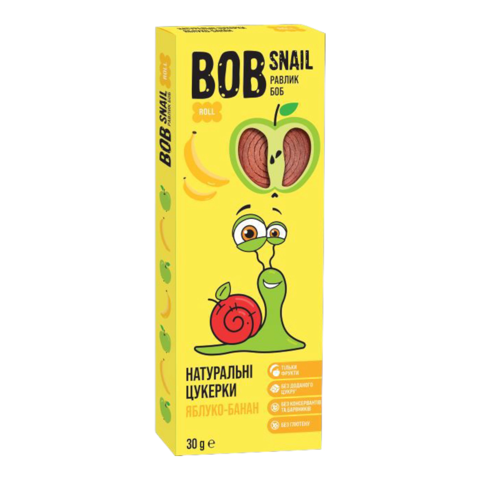 BOB Snail цукерки 30g яблуко-банан