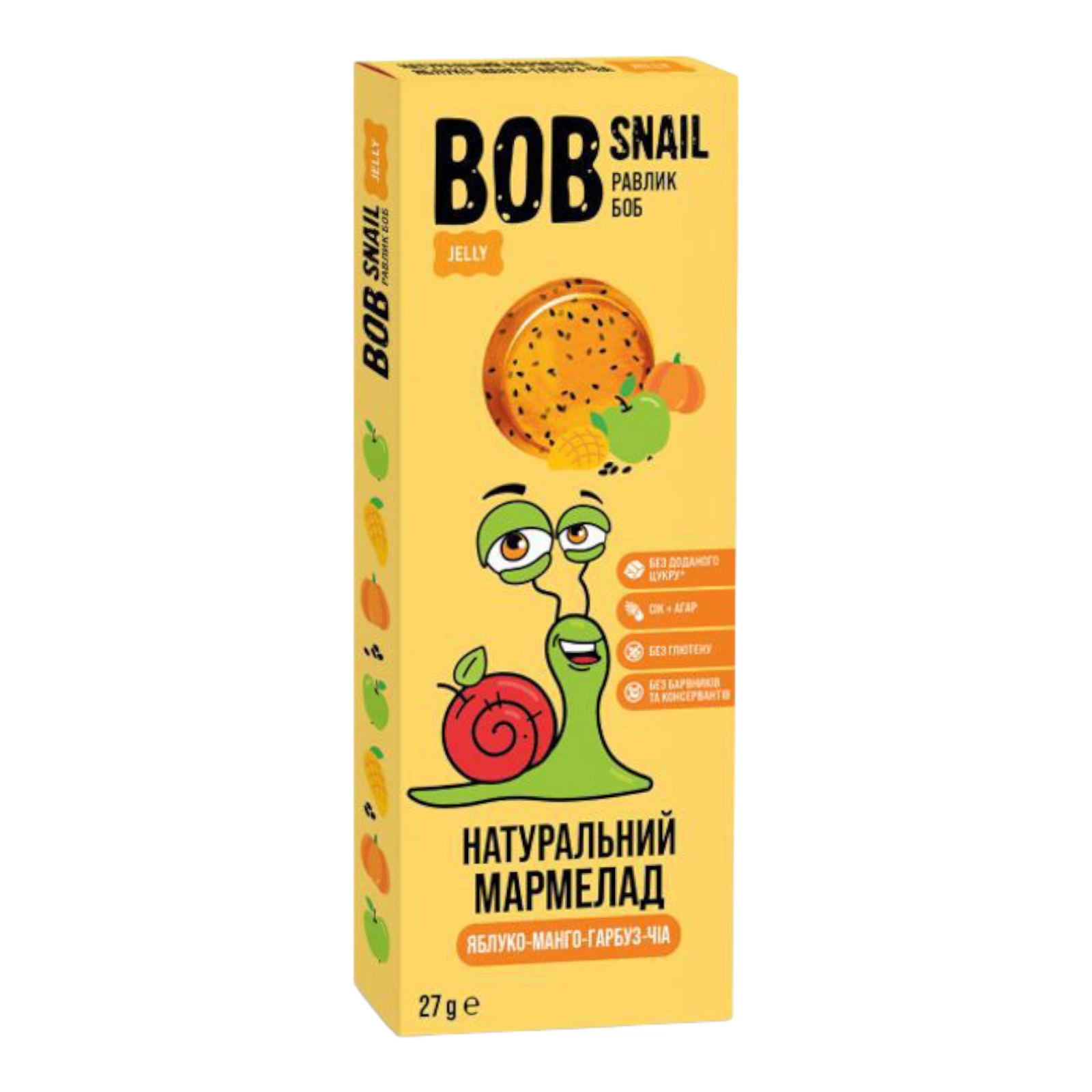 BOB Snail мармелад 27g яблуко-манго-гарбуз-чіа