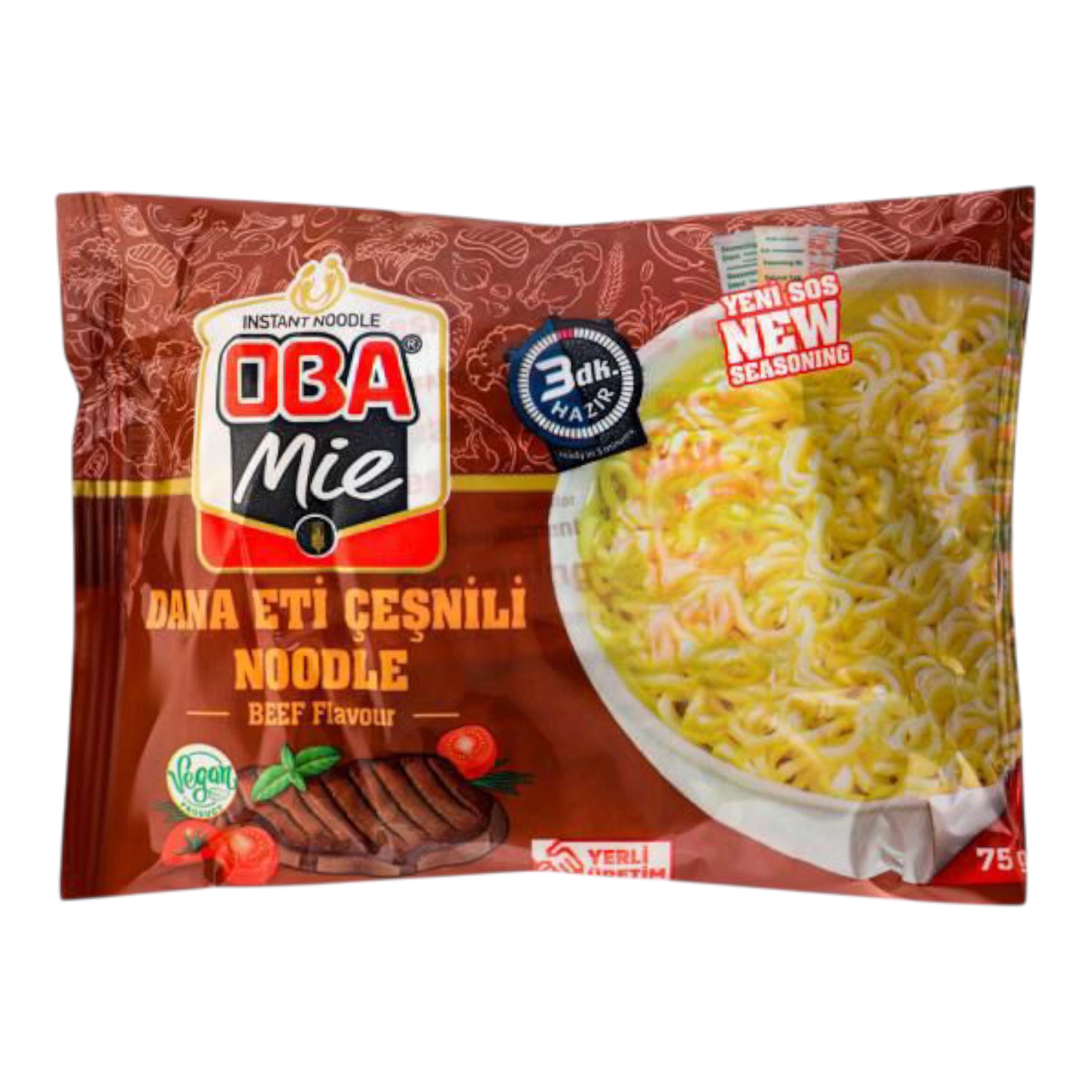 Локшина Oba зі смаком яловичини швидкого приготування 75г