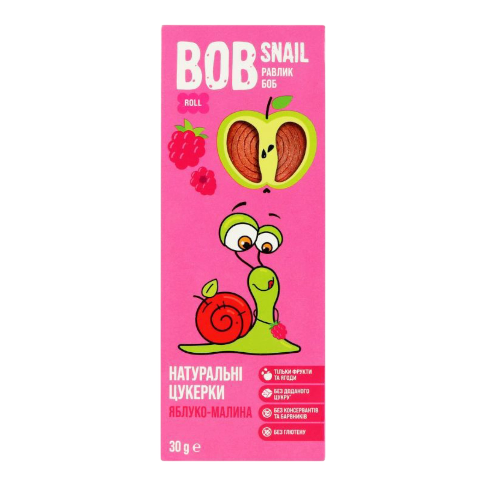 BOB Snail цукерки 30g яблуко-малина