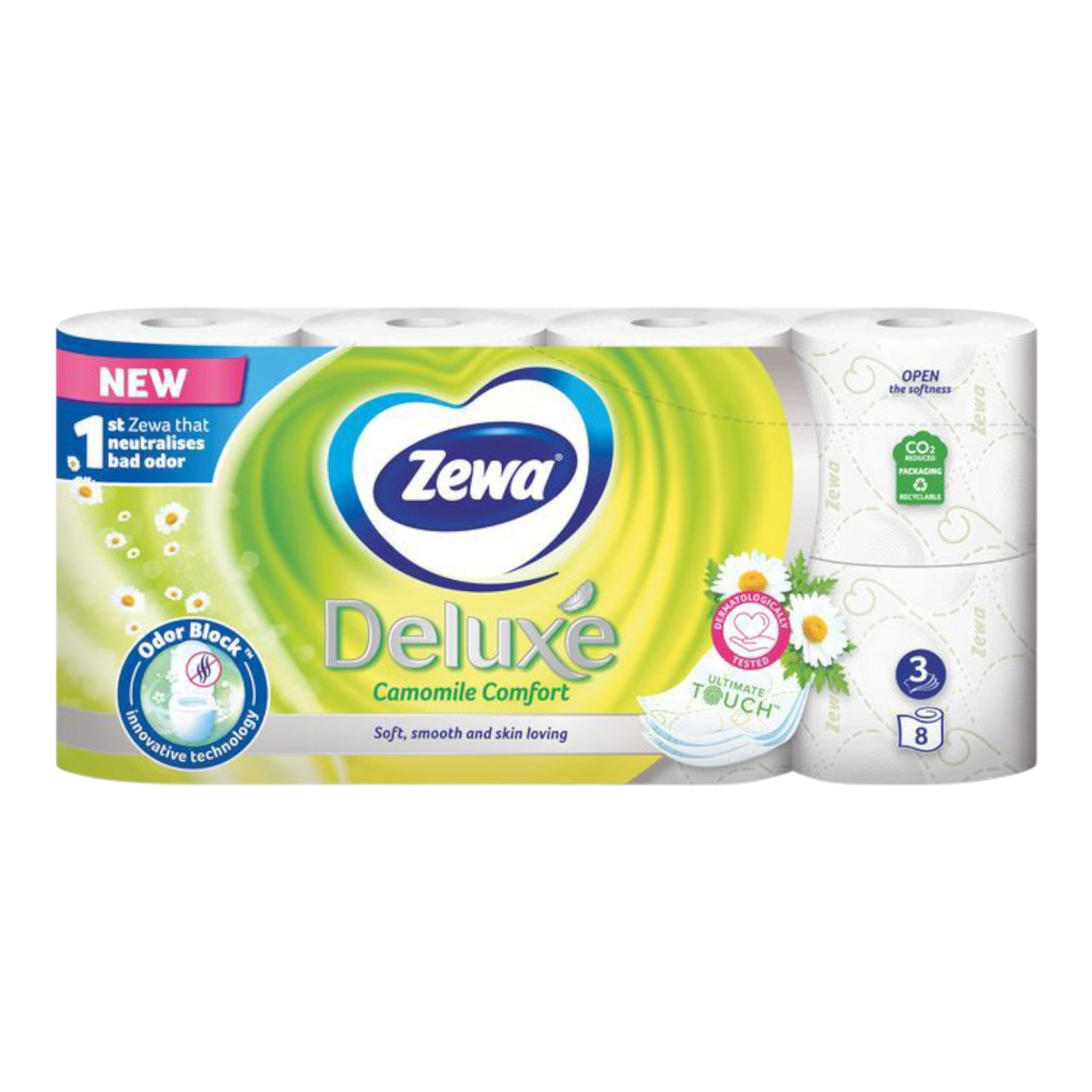 Туалетний папір Zewa 8шт з ромашкою