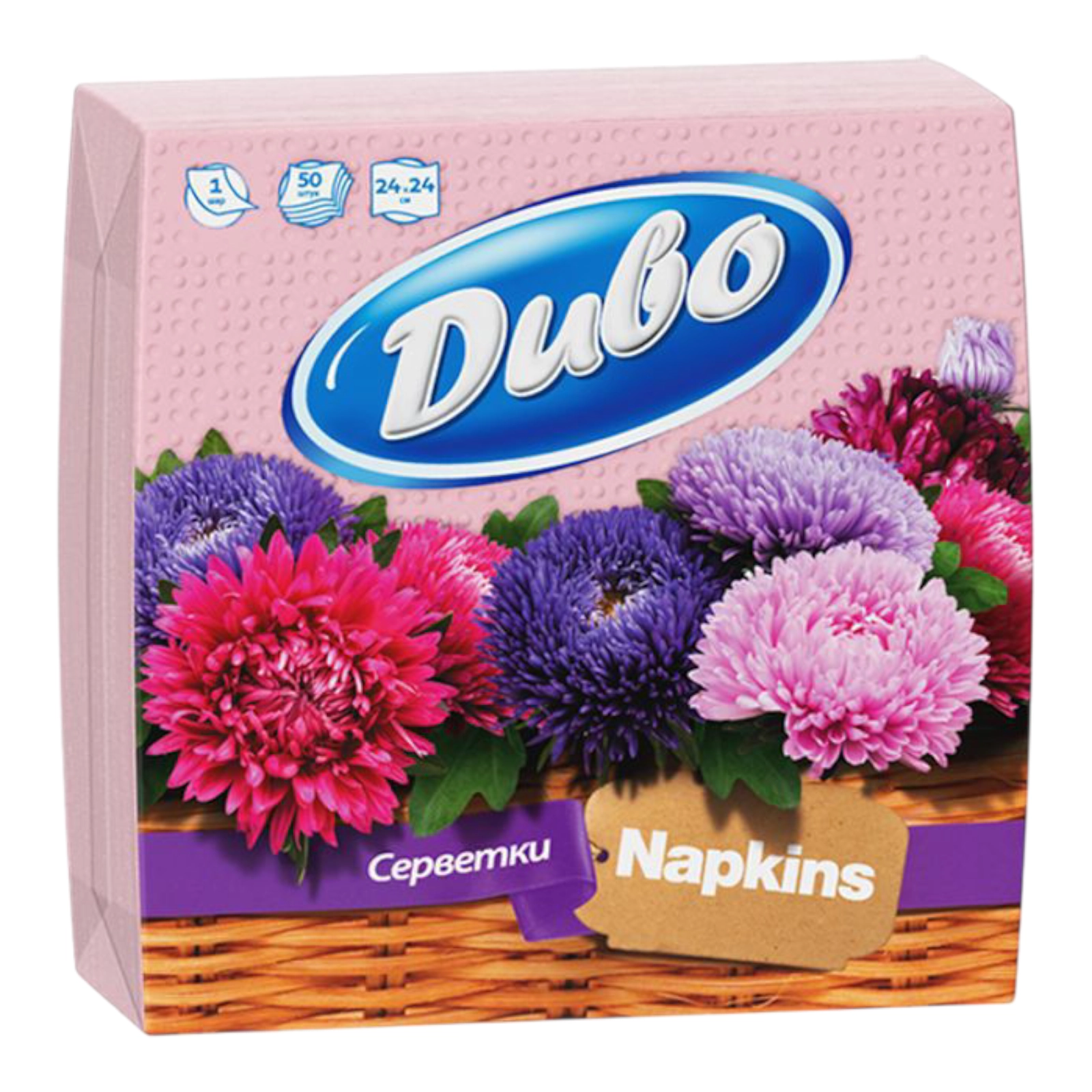 Диво серветки папер 24*24 50 шт рожеві