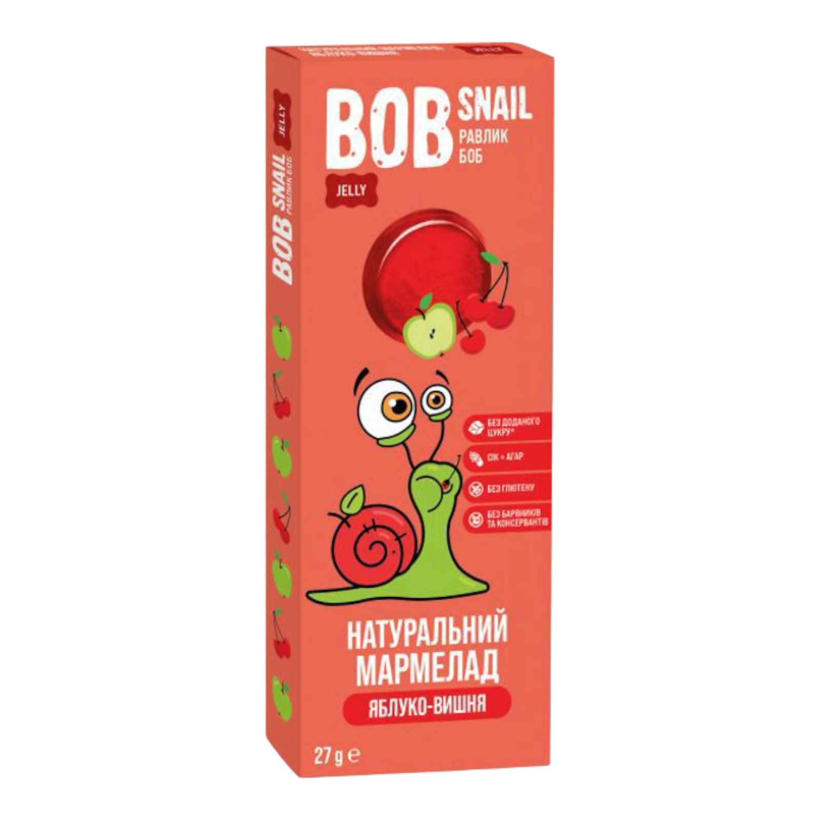 BOB Snail мармелад 27g яблуко-вишня