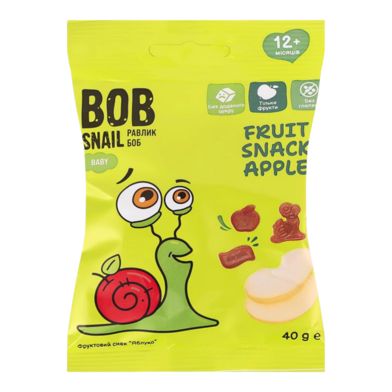 BOB Snail снек яблуко40 гр