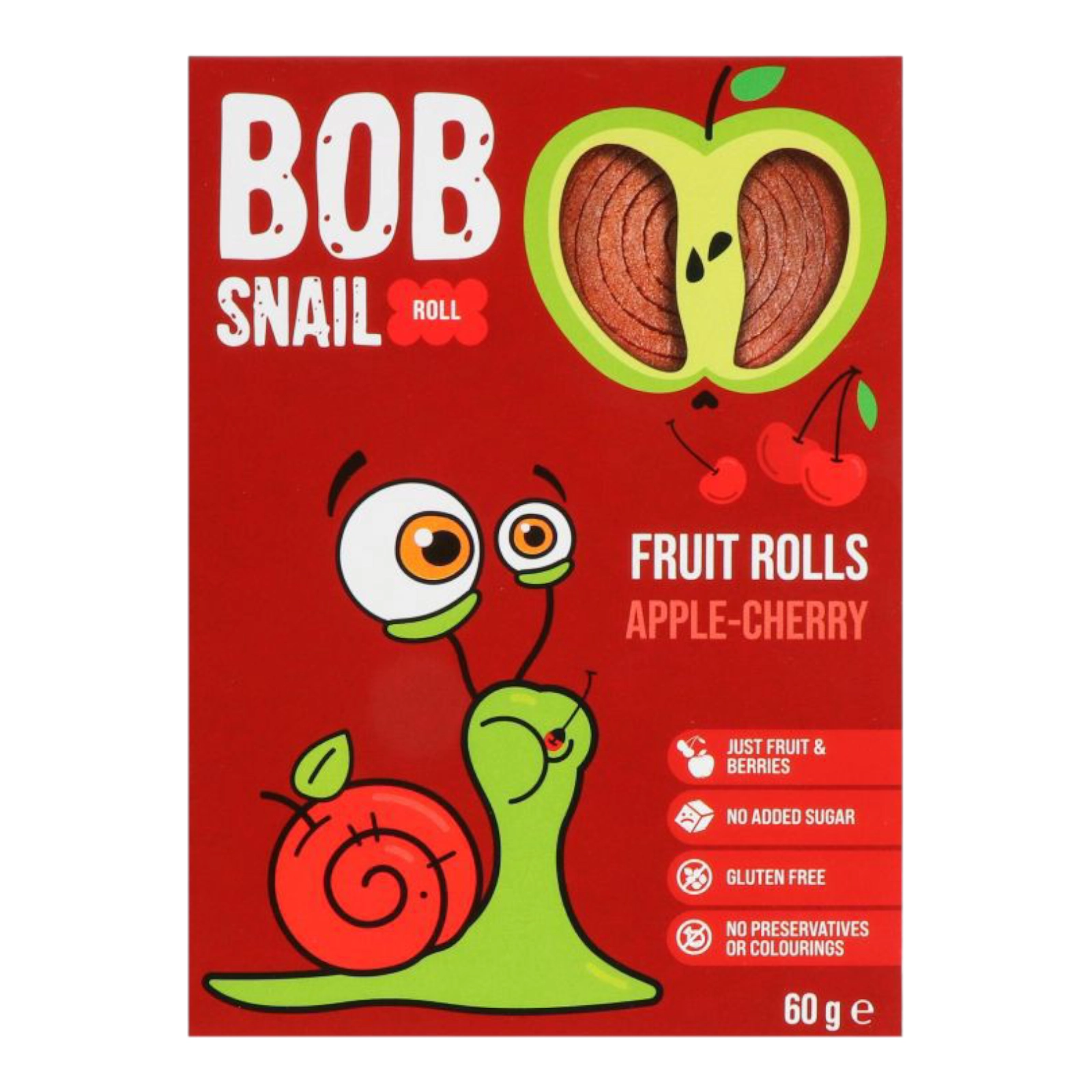 BOB Snail цукерки 60g яблуко-вишня