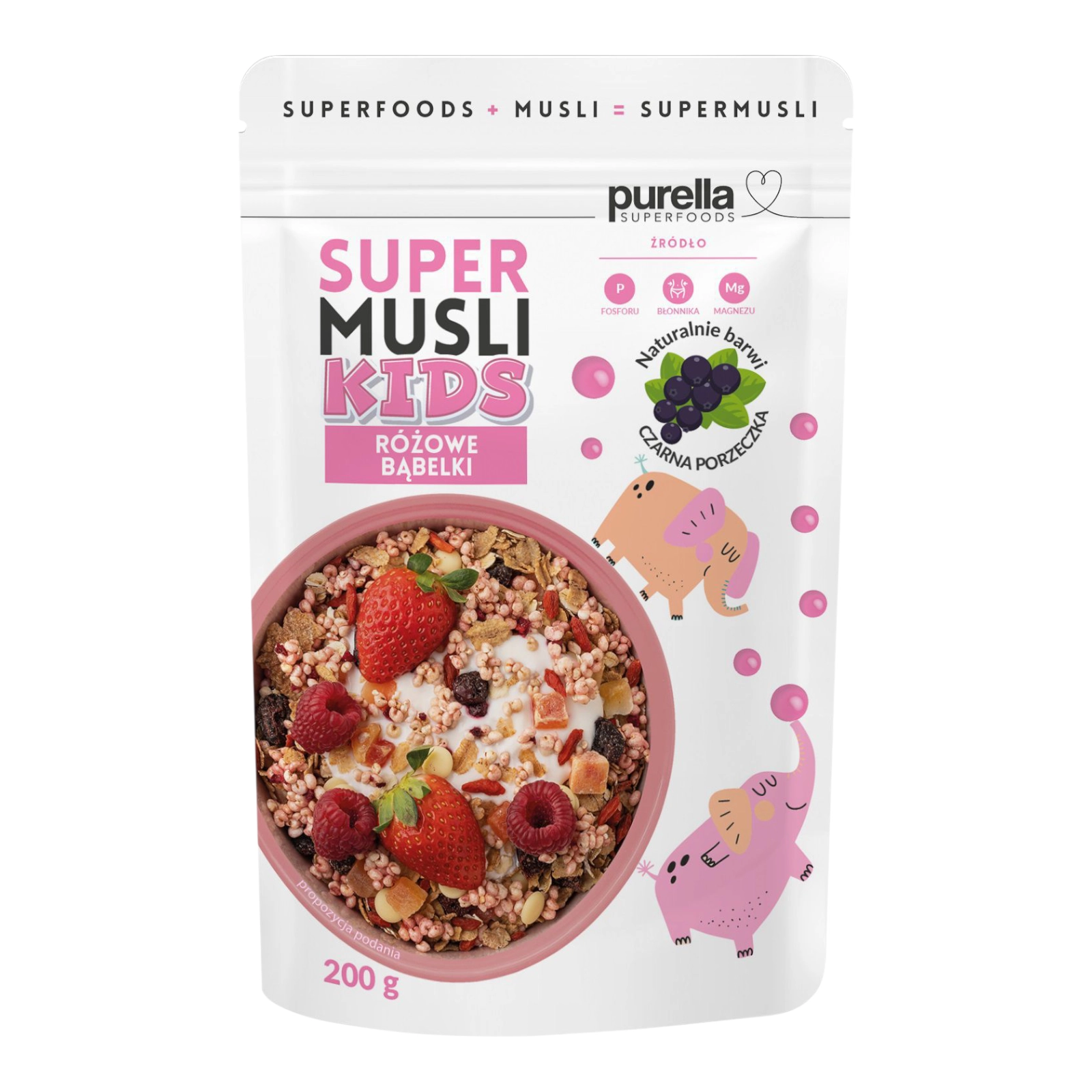 Дитячі Мюслі Purella Рожеві 200г