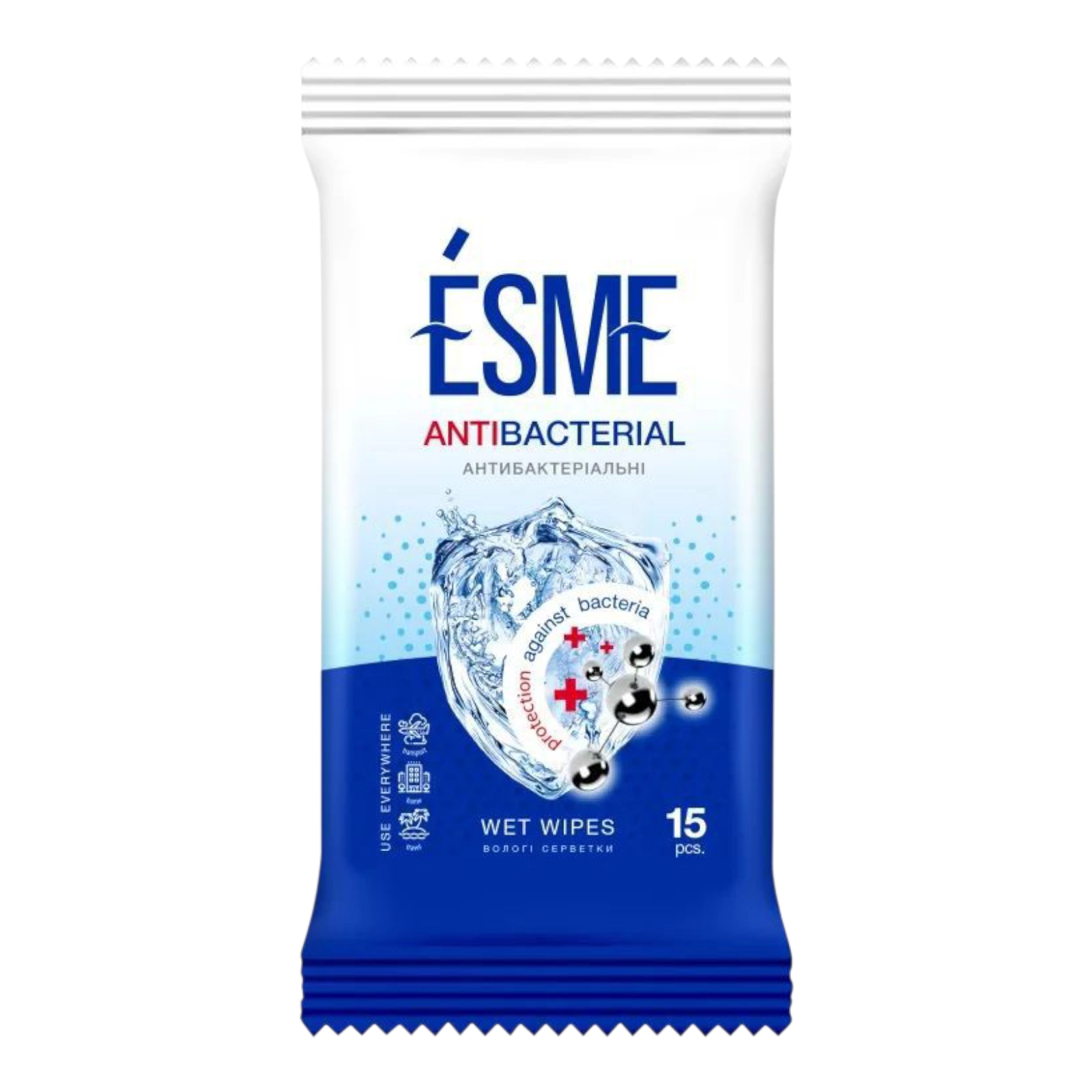 Вологі серветки Antibac 15 шт
