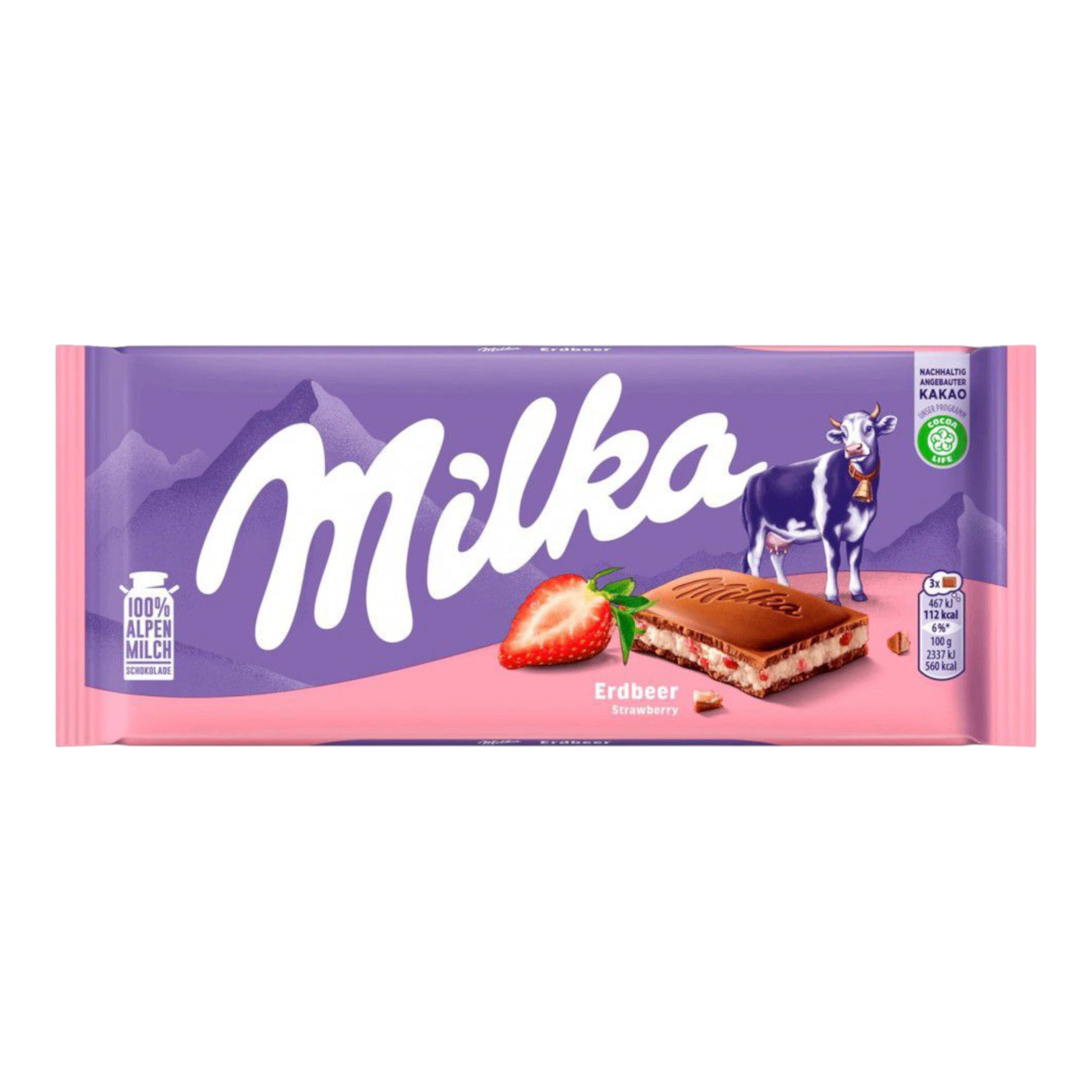 Шоколодка Milka 100g полуниця