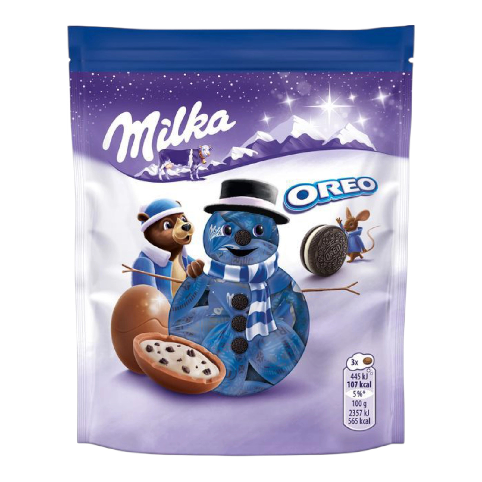 Мілка цукерки сніговик син