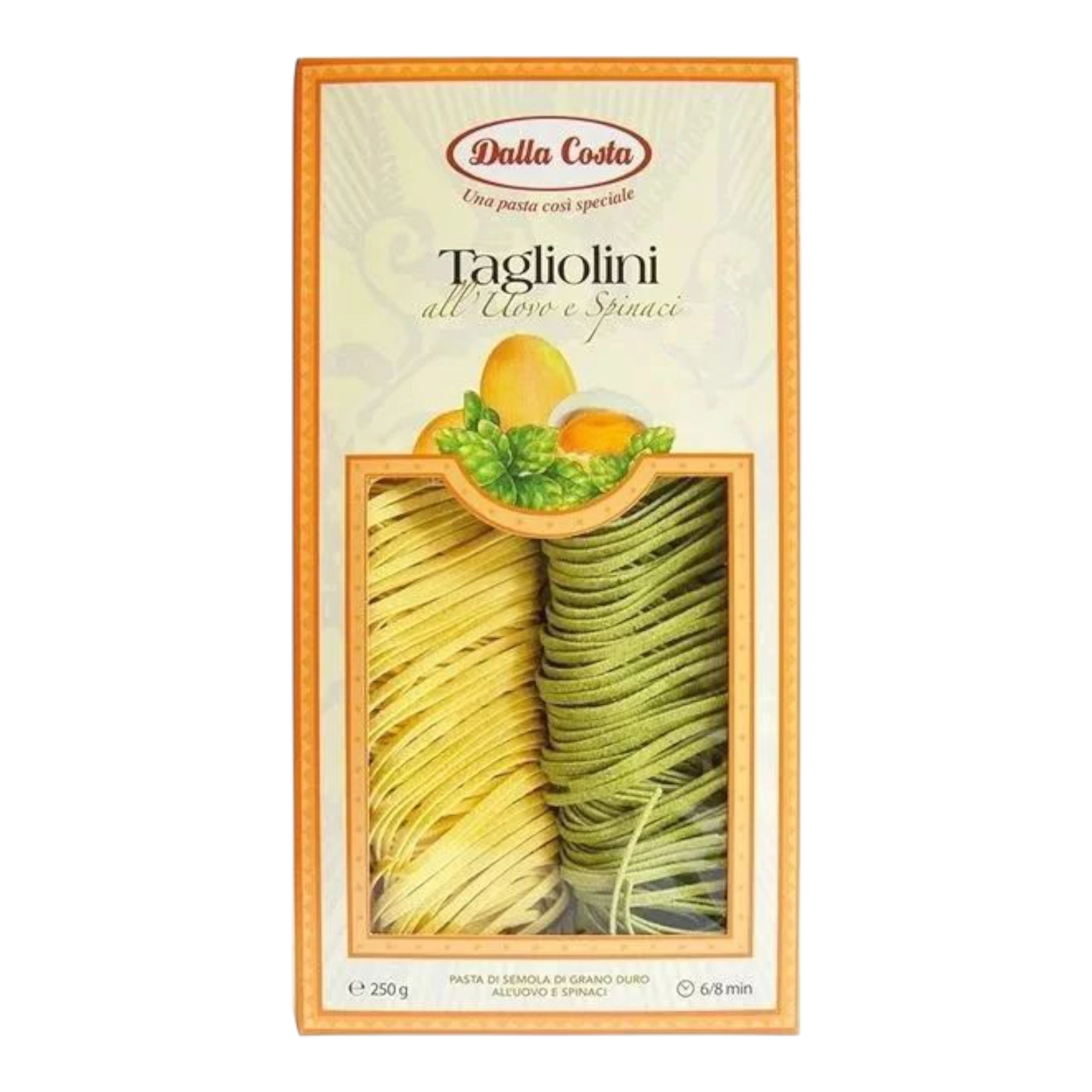 Макакрони Della Costa з яйцем і шпинатом 250g