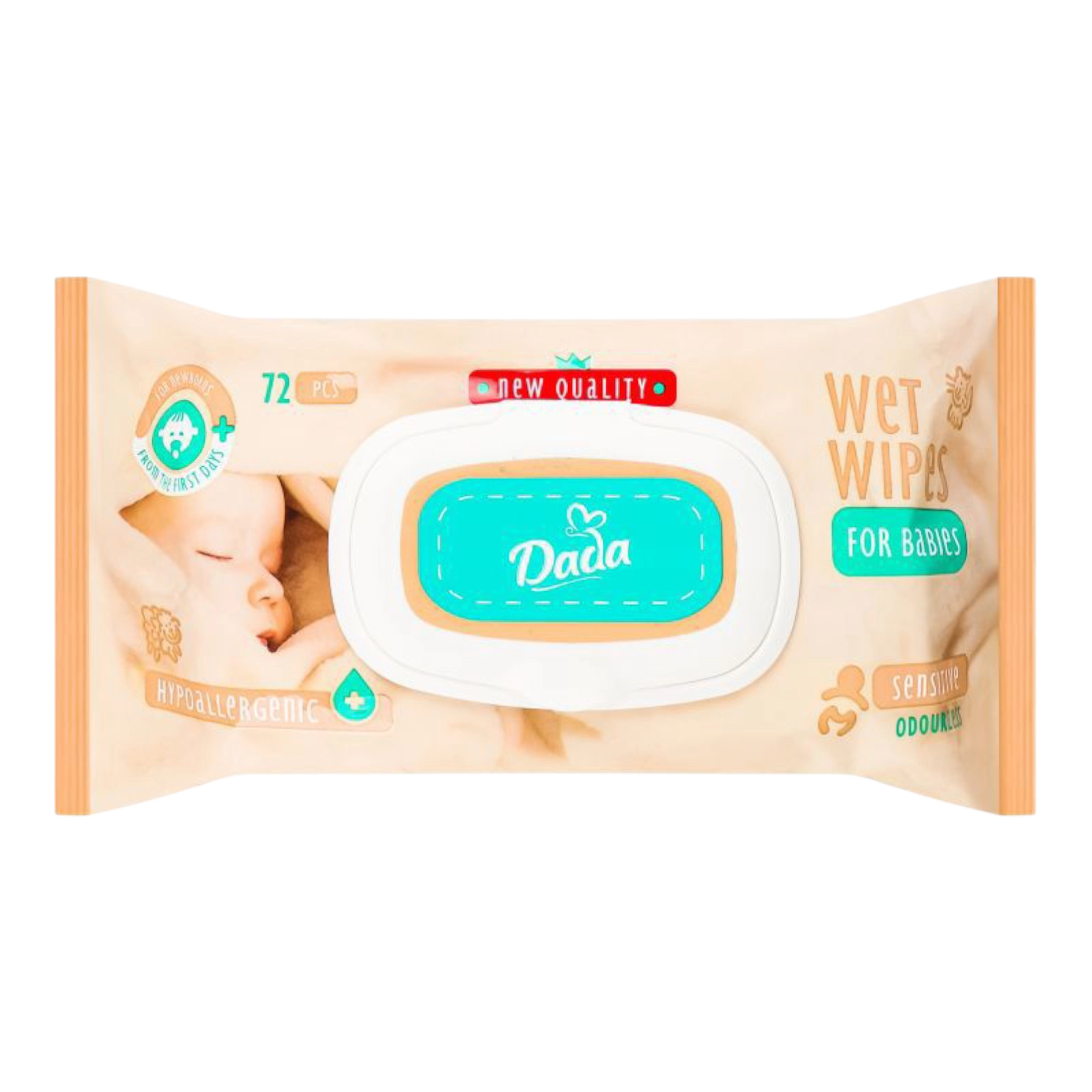 Вологі серветки Dada 72 шт без запаху