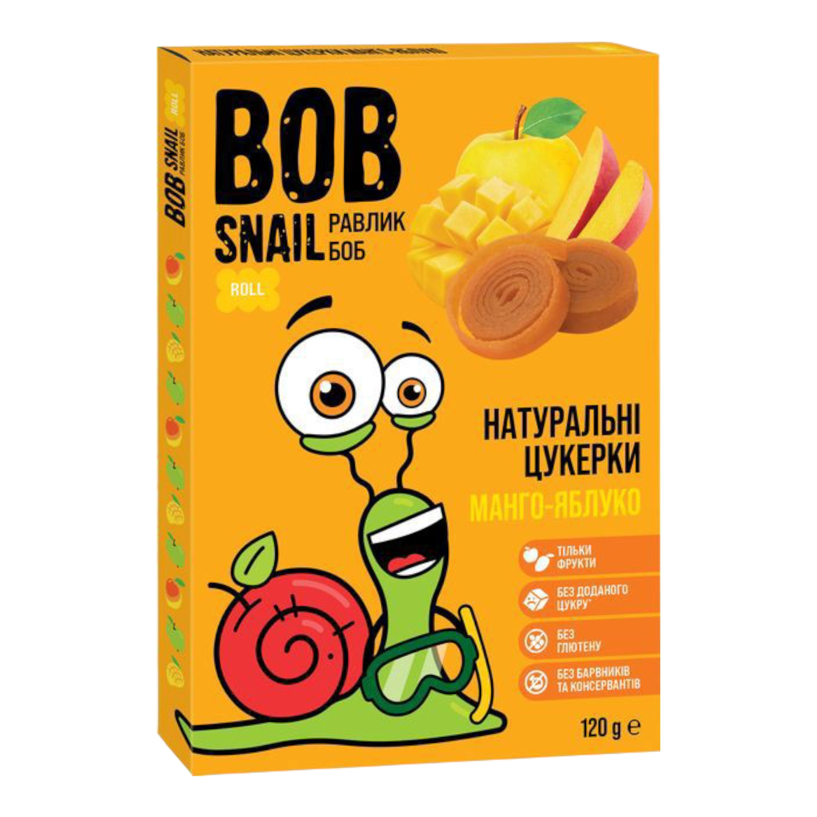 BOB Snail цукерки 120g манго-яблуко