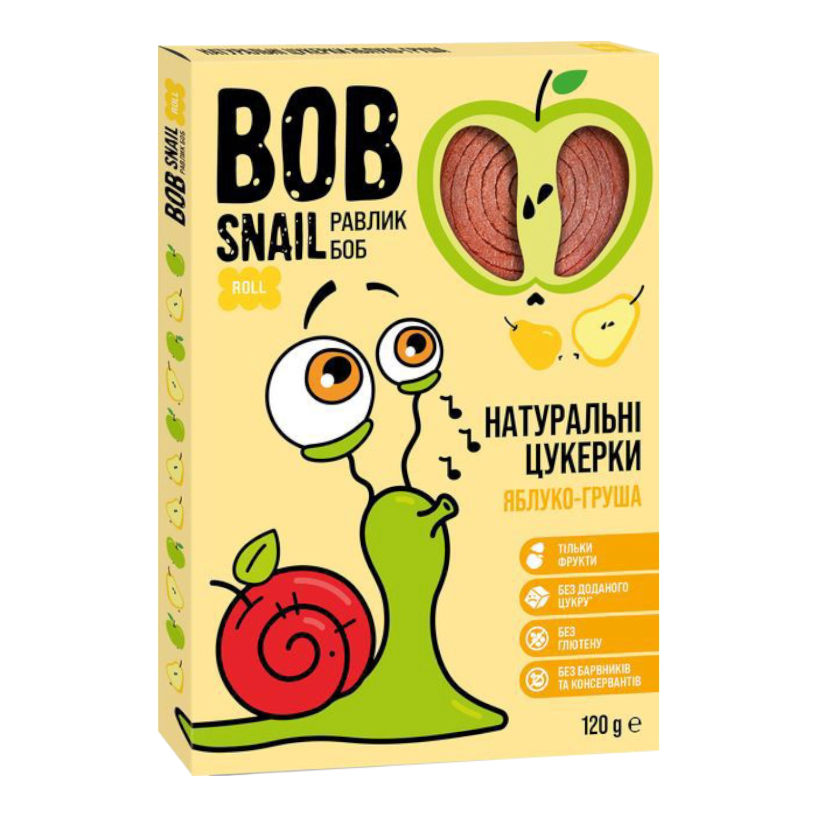 BOB Snail цукерки 120g яблуко-груша