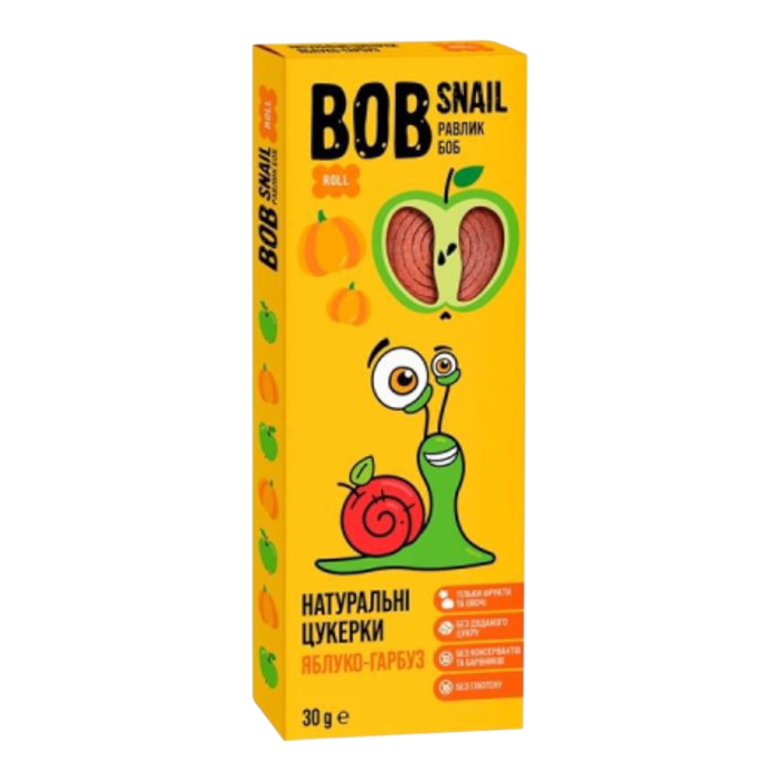 BOB Snail цукерки 30g яблуко-гарбуз