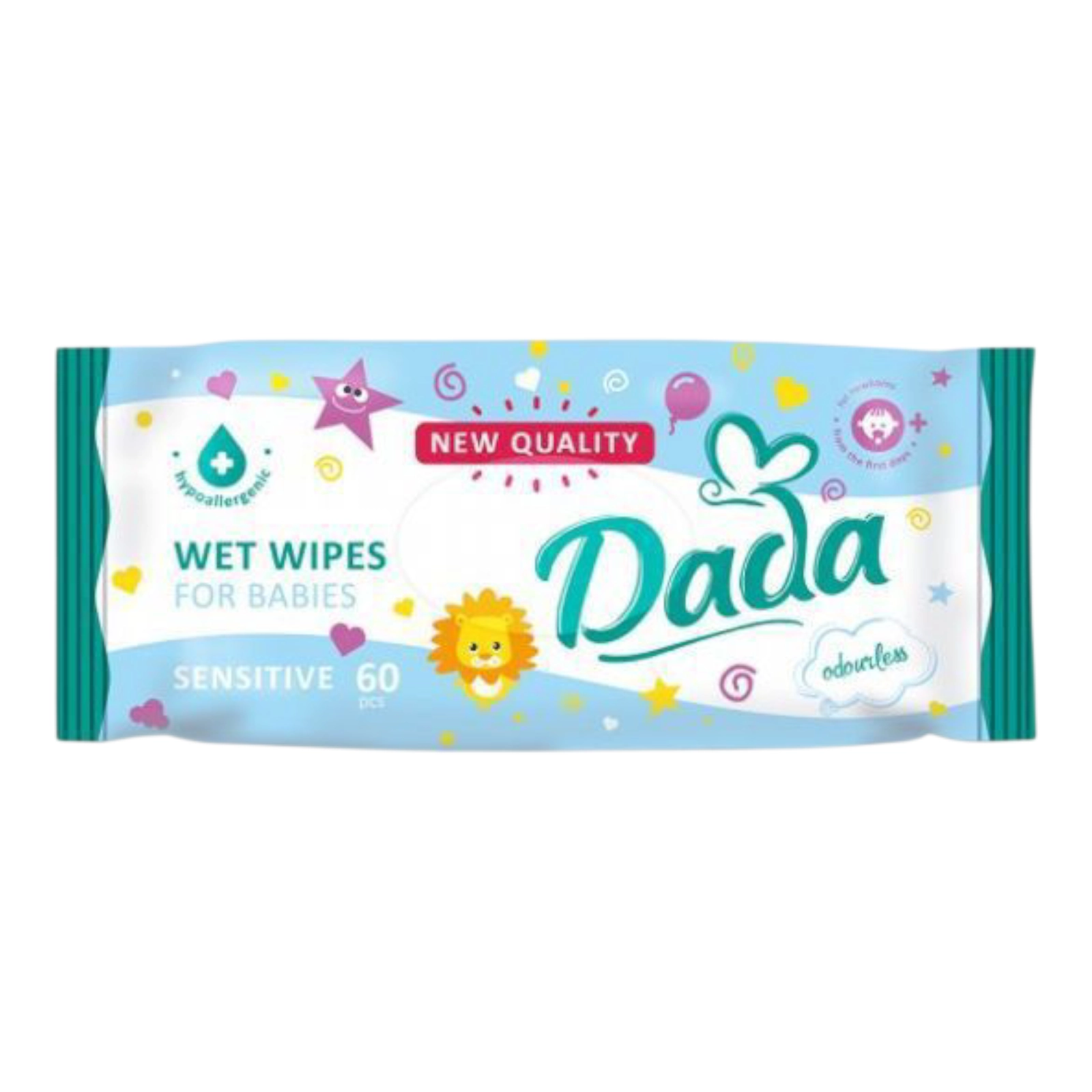 Дада вологі серветки 60 шт без запаху