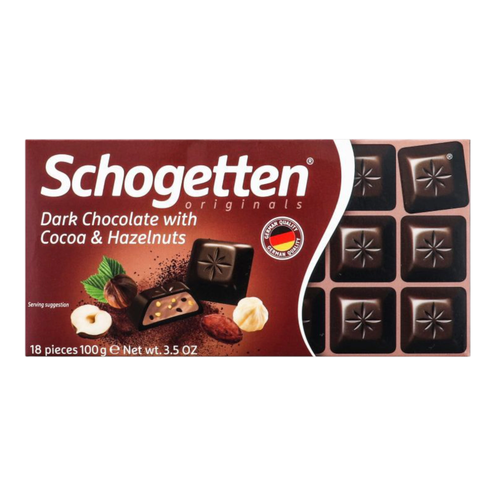 Шок Schogetten 100g Dark Chocolate with Cocoa & Hazelnuts