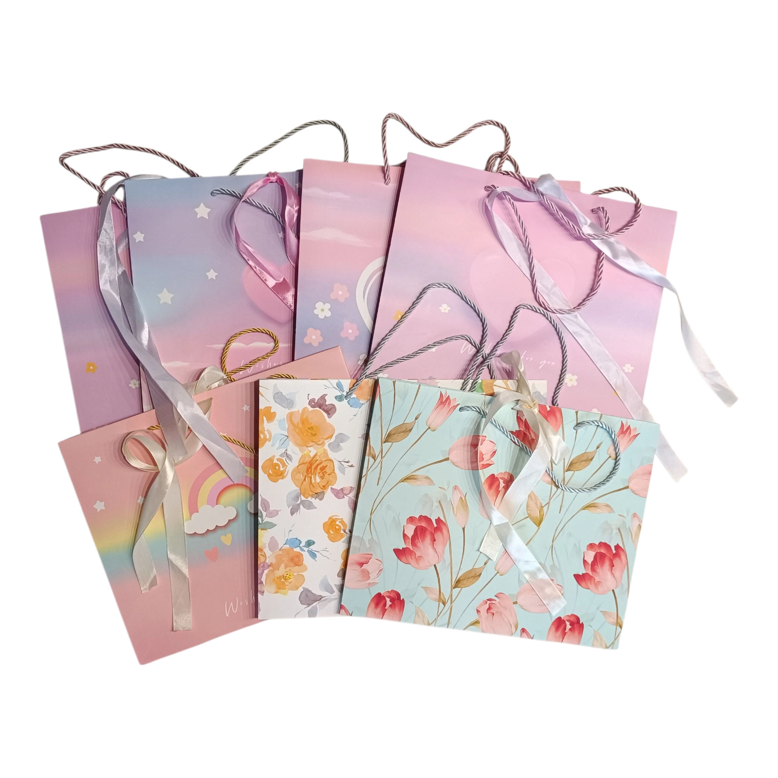 Пакет середній з лентою в асортименті