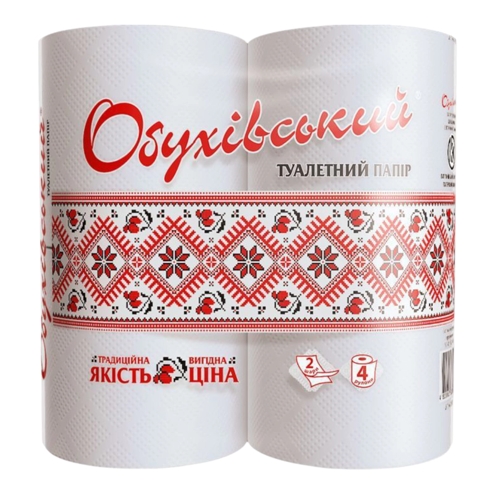 Туалетний папір 4 шт білий