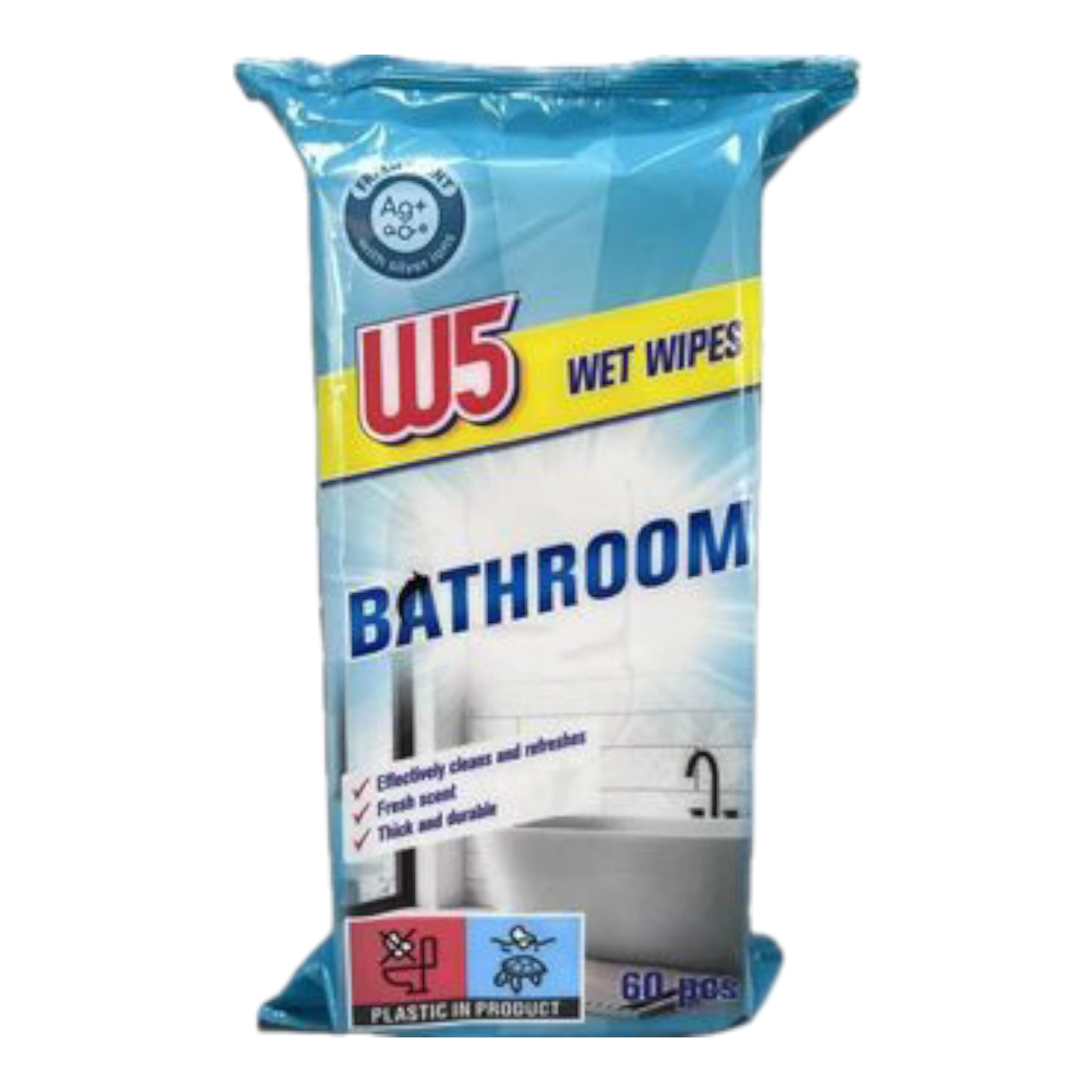 Серветки вологі W5 голуба 60шт