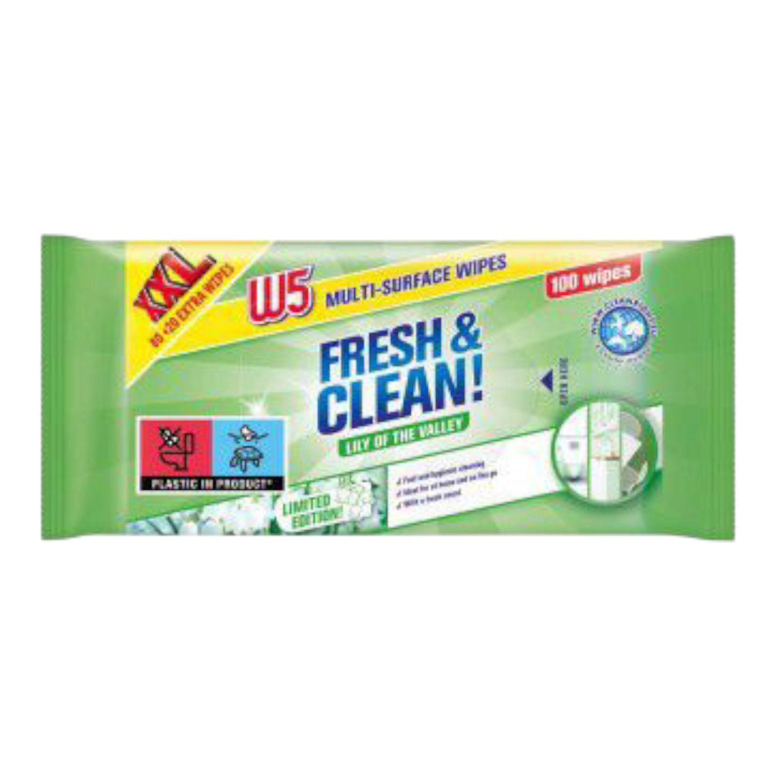 Серветки вологі W5 зелені 100шт