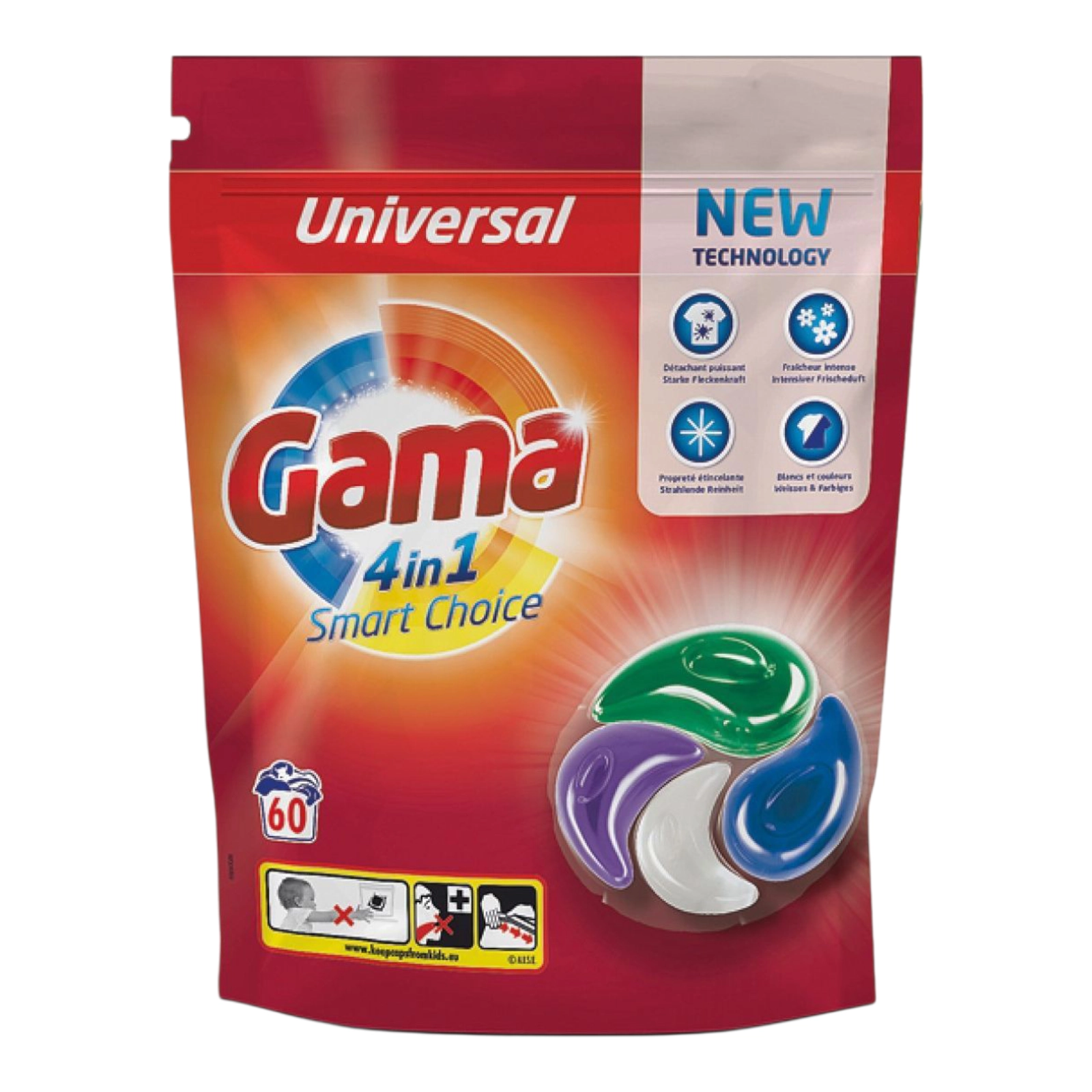 Капсули для прання Gama 60шт універсал