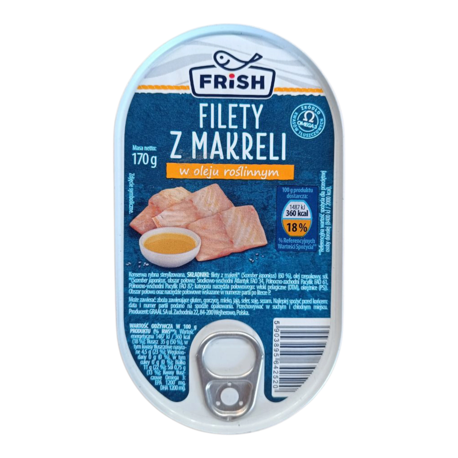 Філе з мокрелі в олії Фріш 170г