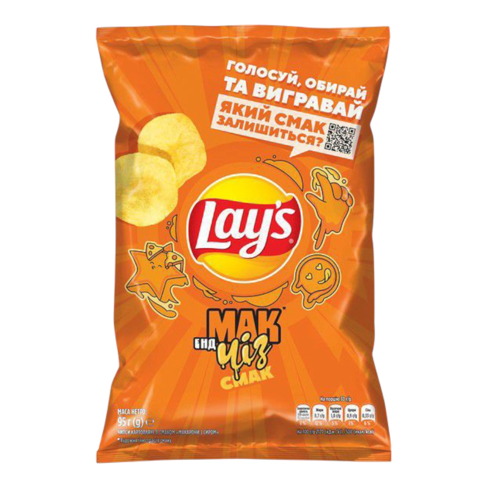 Чіпси макарони з сиром 95 гр