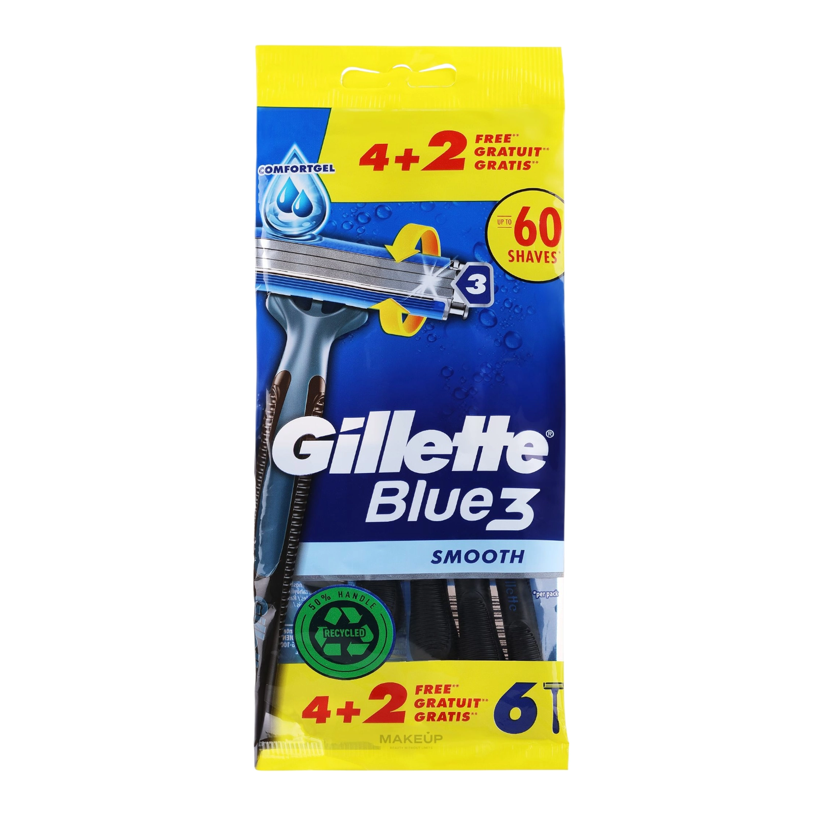 бритва Gillette blue ( три лезо) 4+2
