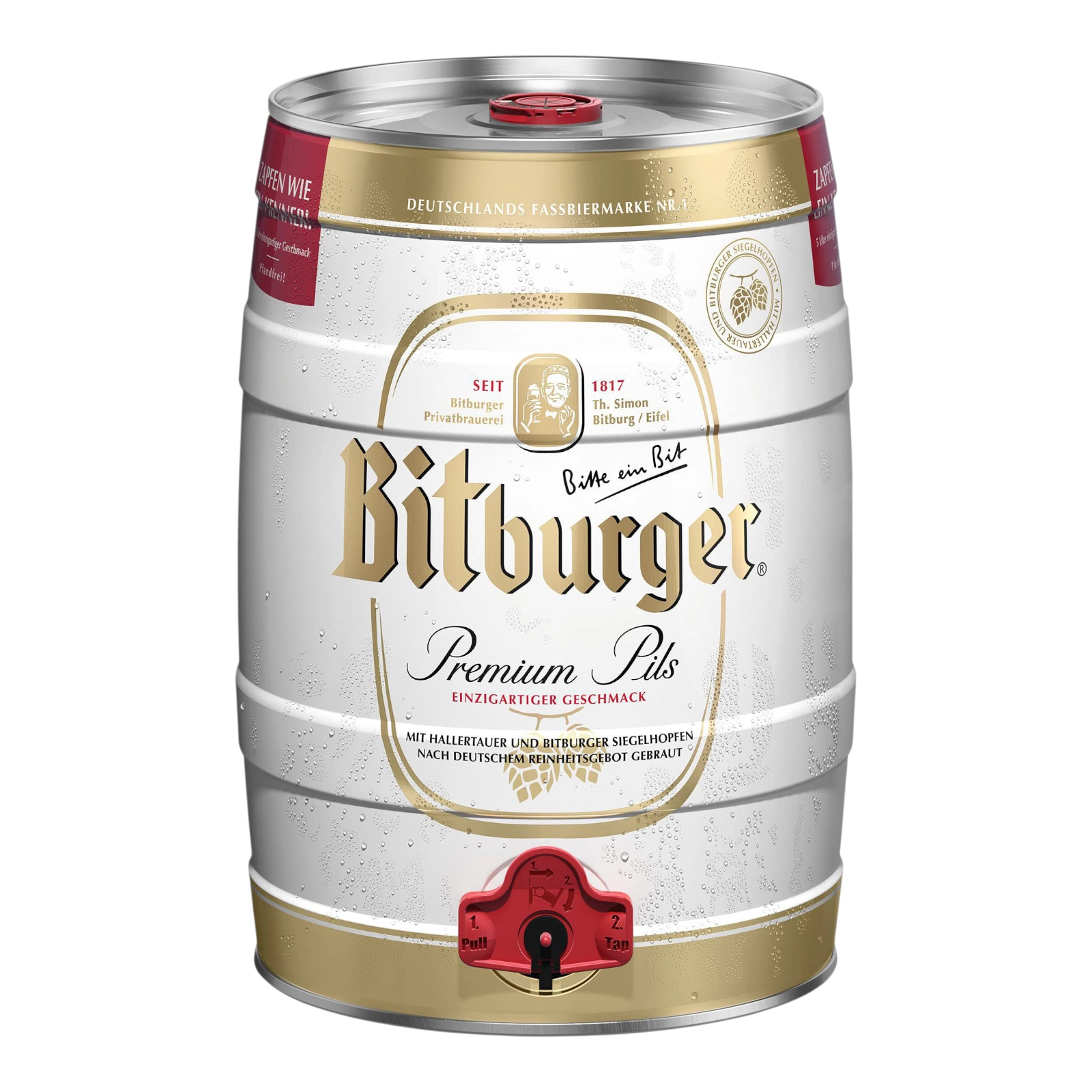 Пиво. Bitburger Premium Pils 4.8% ж/б 5 л