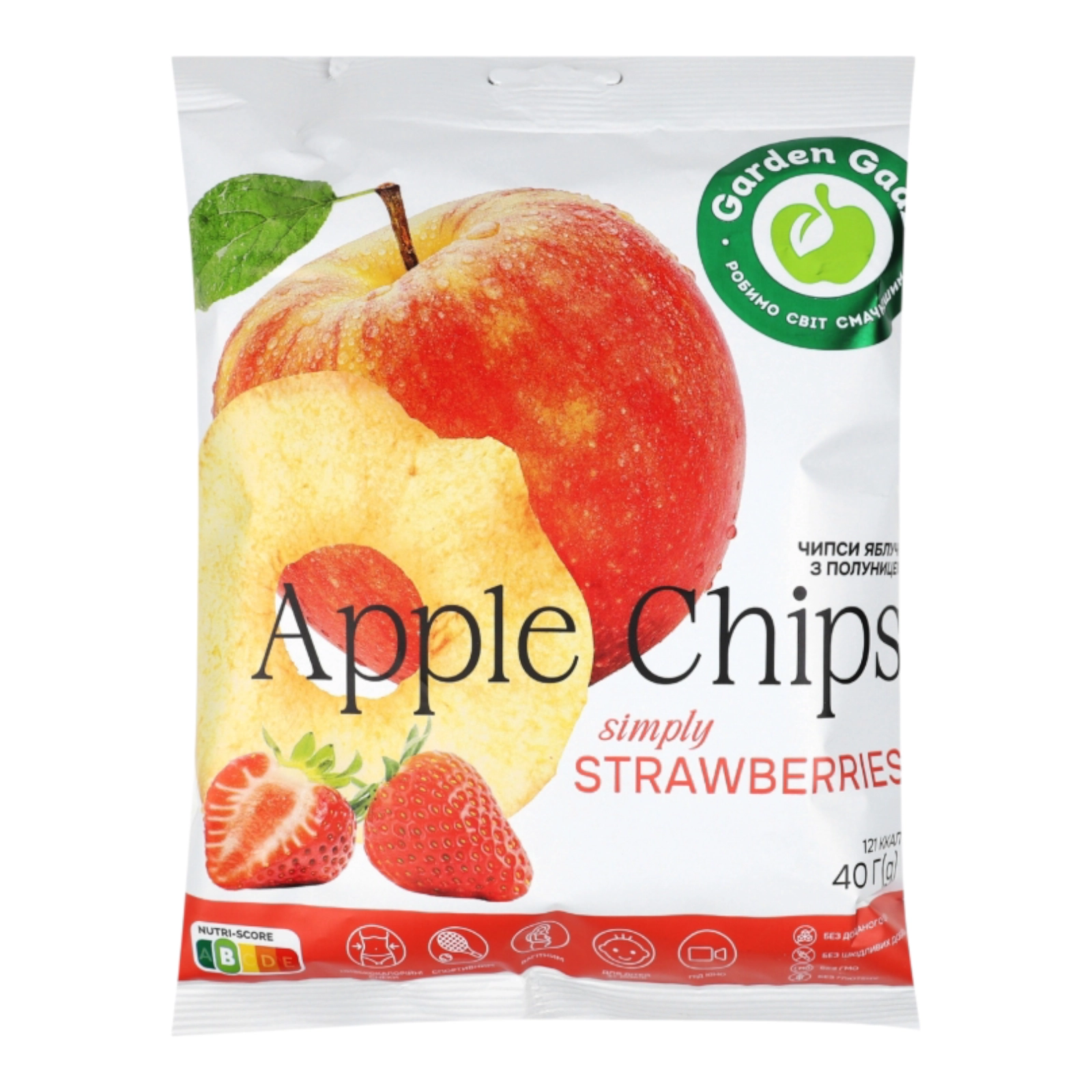 Чіпси яблучні з полуницею 40 г