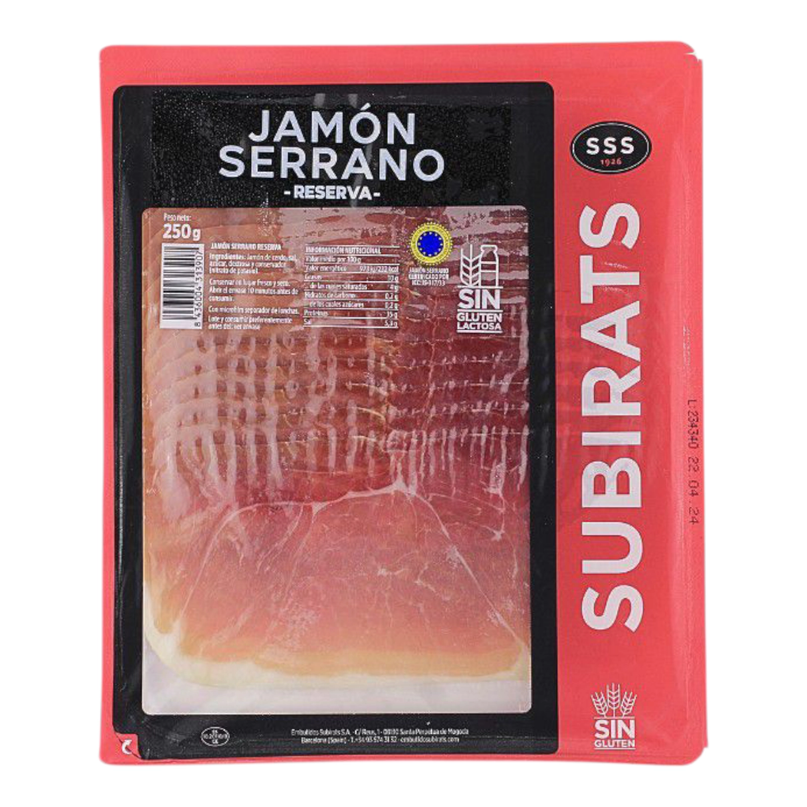 Хамон Subirats. нарізка 250 грам