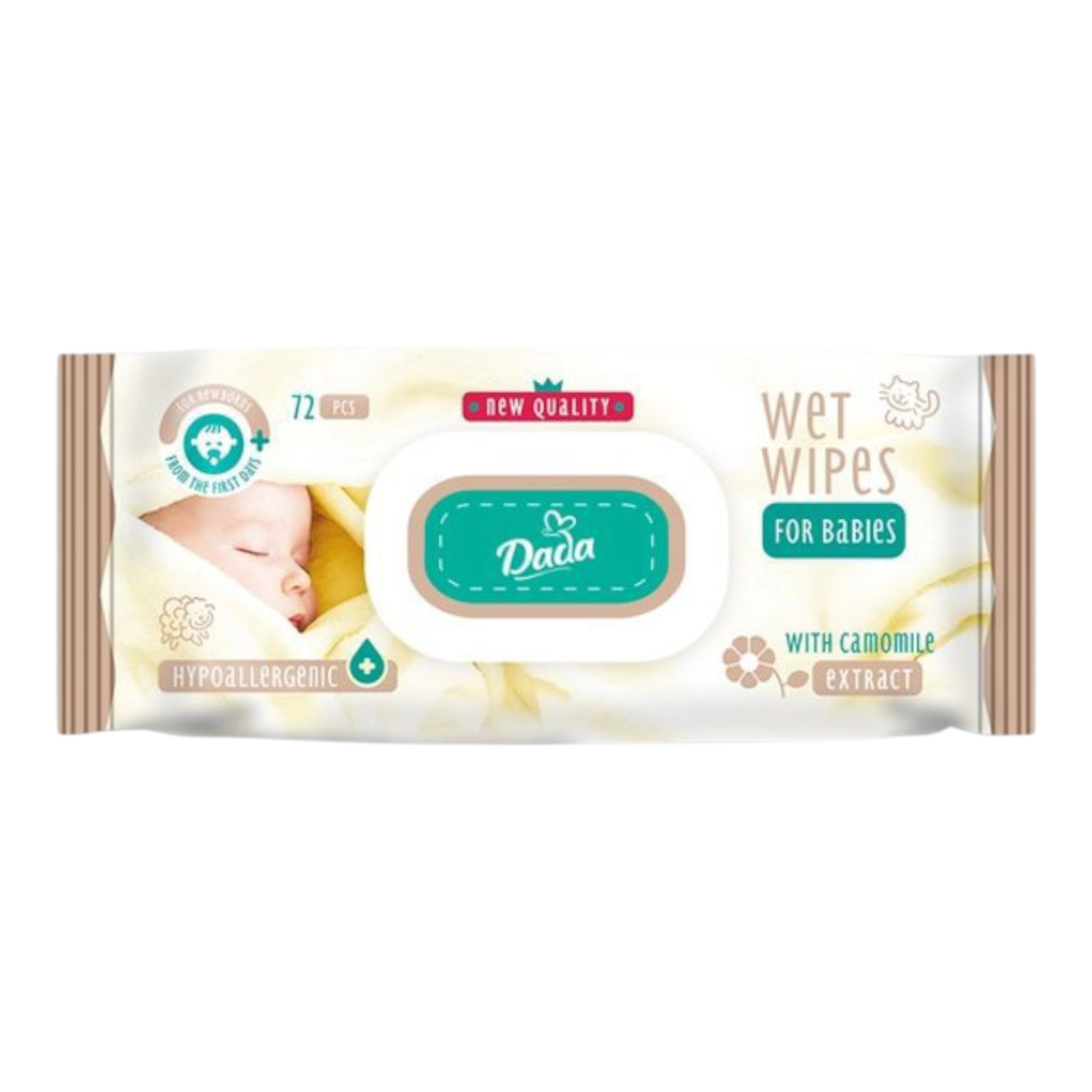 Вологі серветки Dada 72 шт з ромашкою