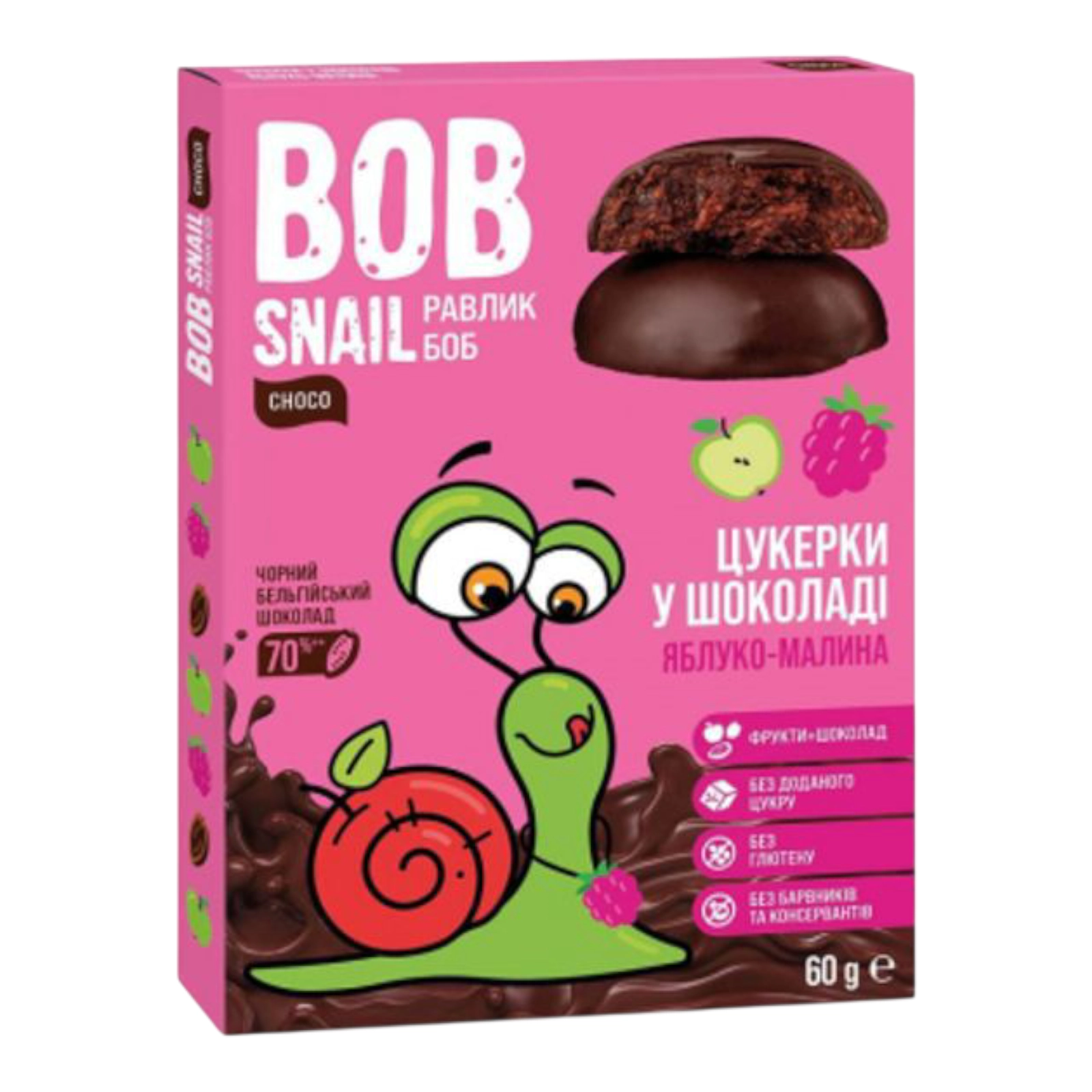 Пастила BOB Snail Яблуко-малина. 60 г. без цукру