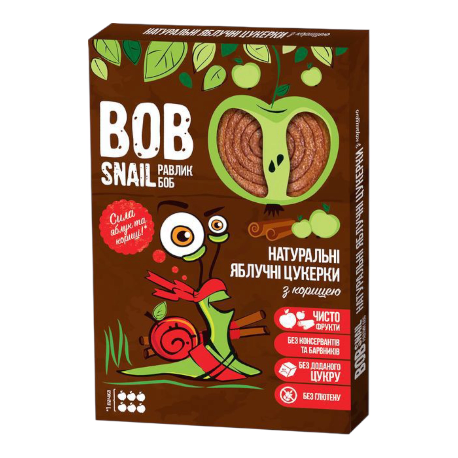 BOB Snail цукерки 60g яблучні з корицею