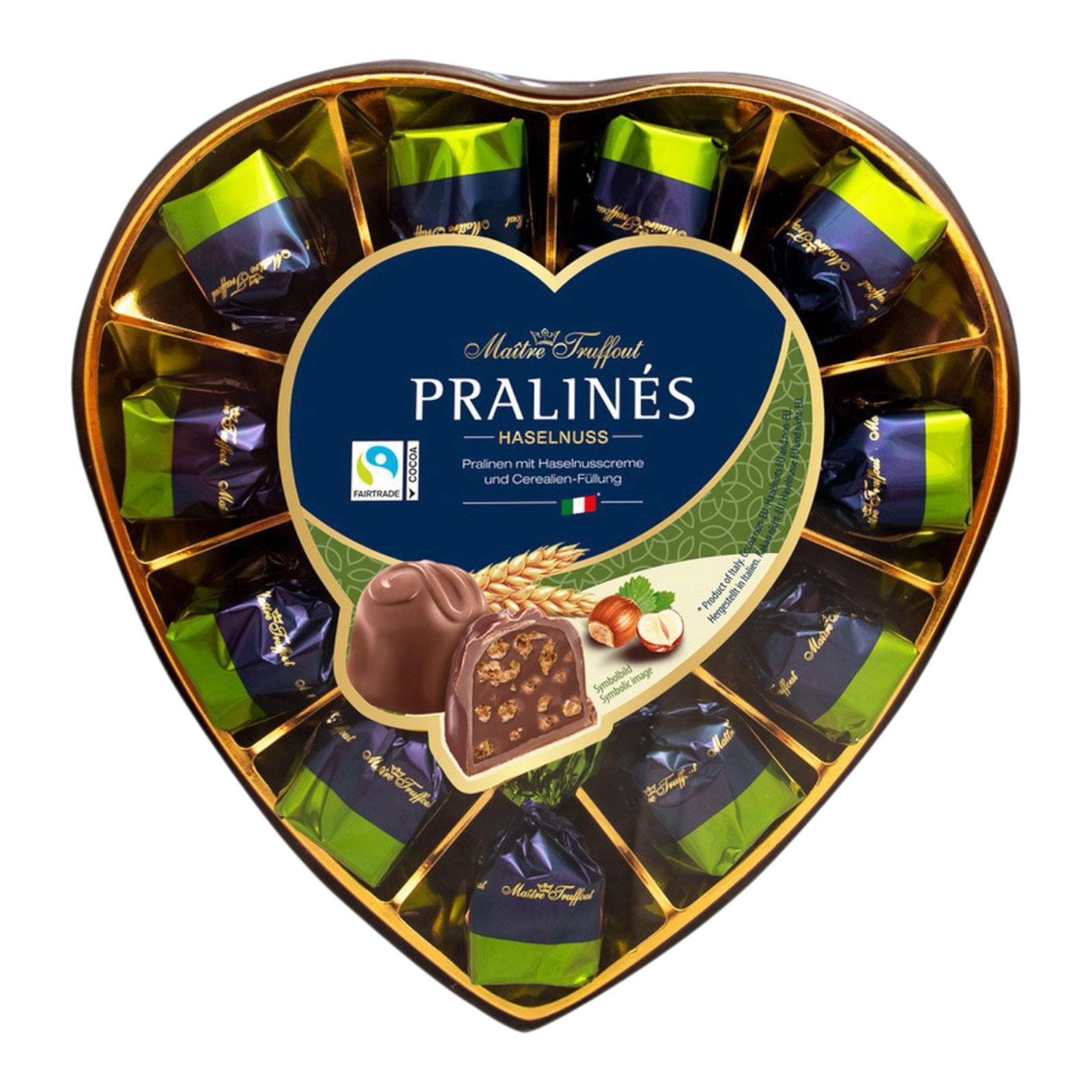 Pralines сердечко зелене 165г