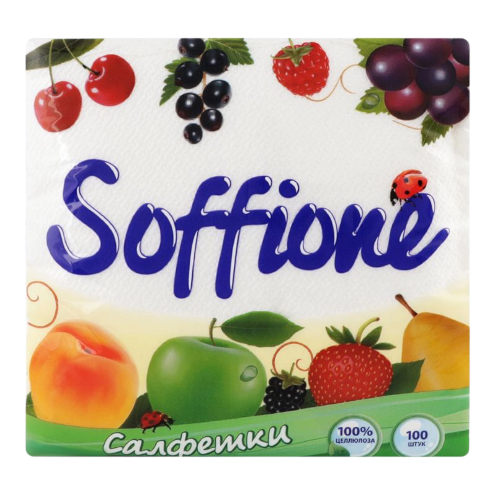 Soffion серветки 33*33 100 шт білі