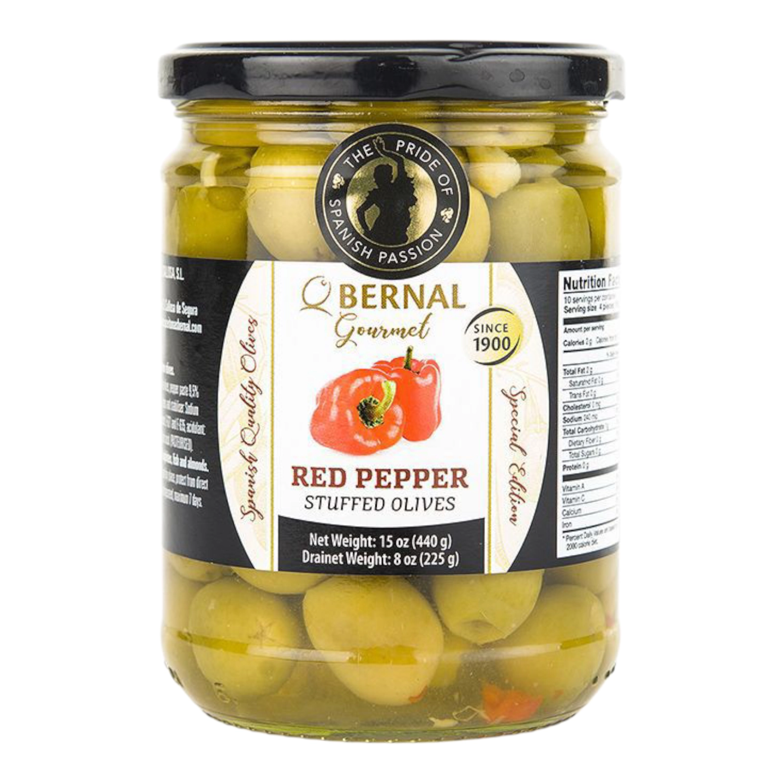 Оливки Bernal з перцем 436g