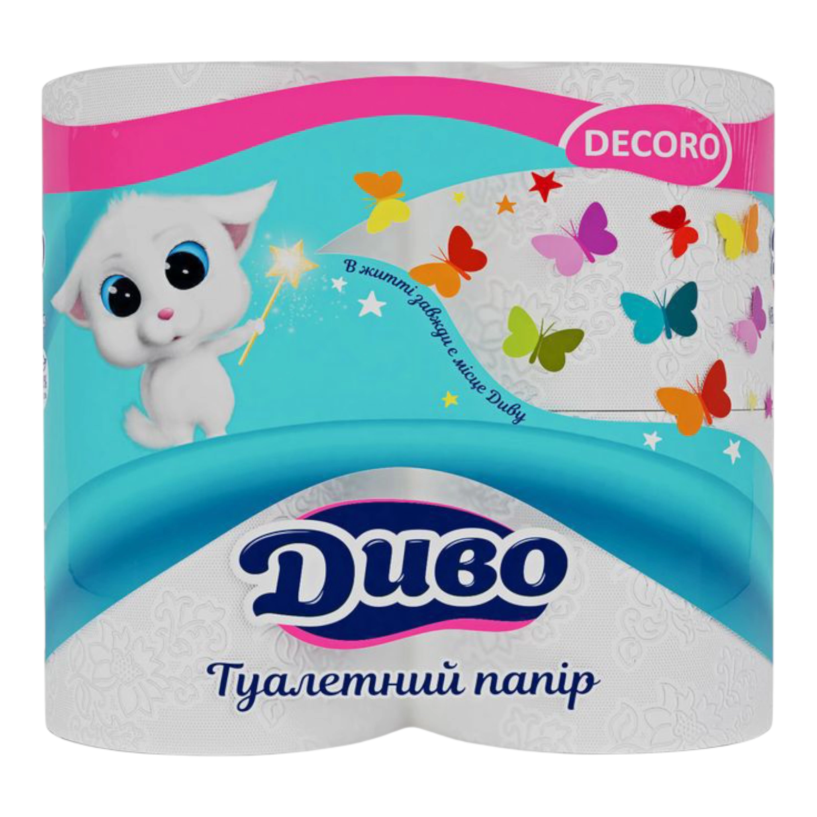 Туалетний папір Диво- Decoro 4 шт білий