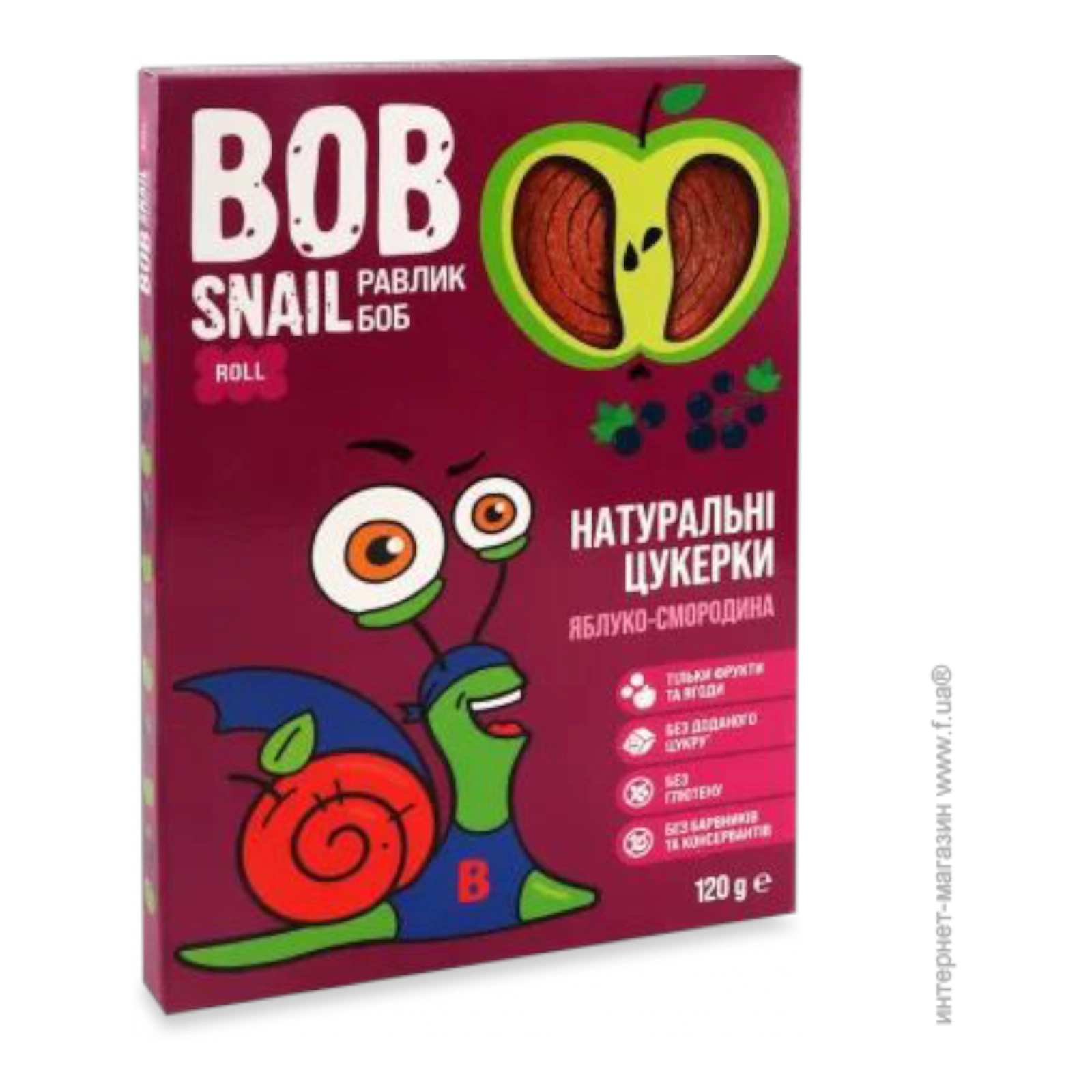 BOB Snail цукерки 120g яблуко-смородина