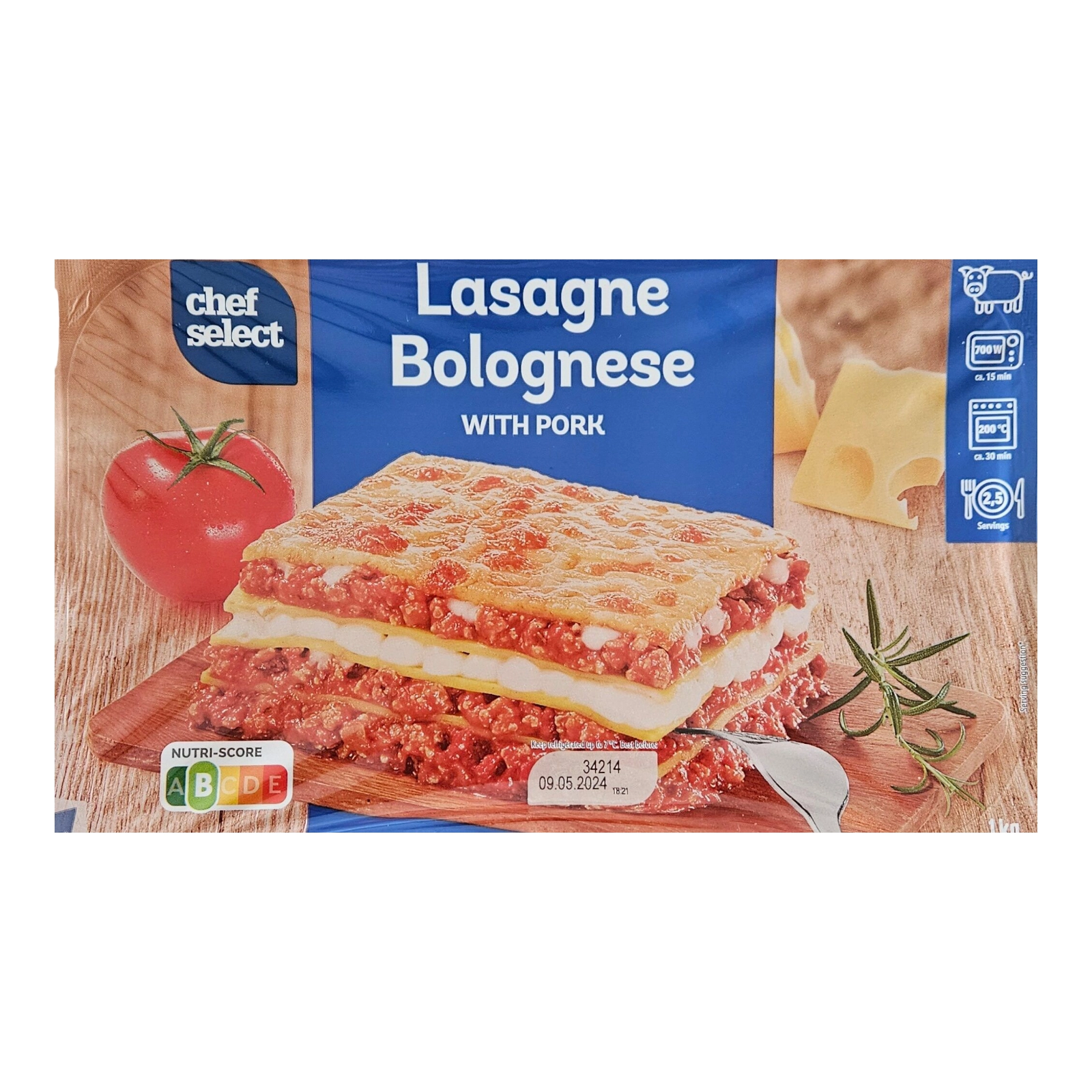 Лазанья болоньєзе зі свининою – Chef Select – 1 кг