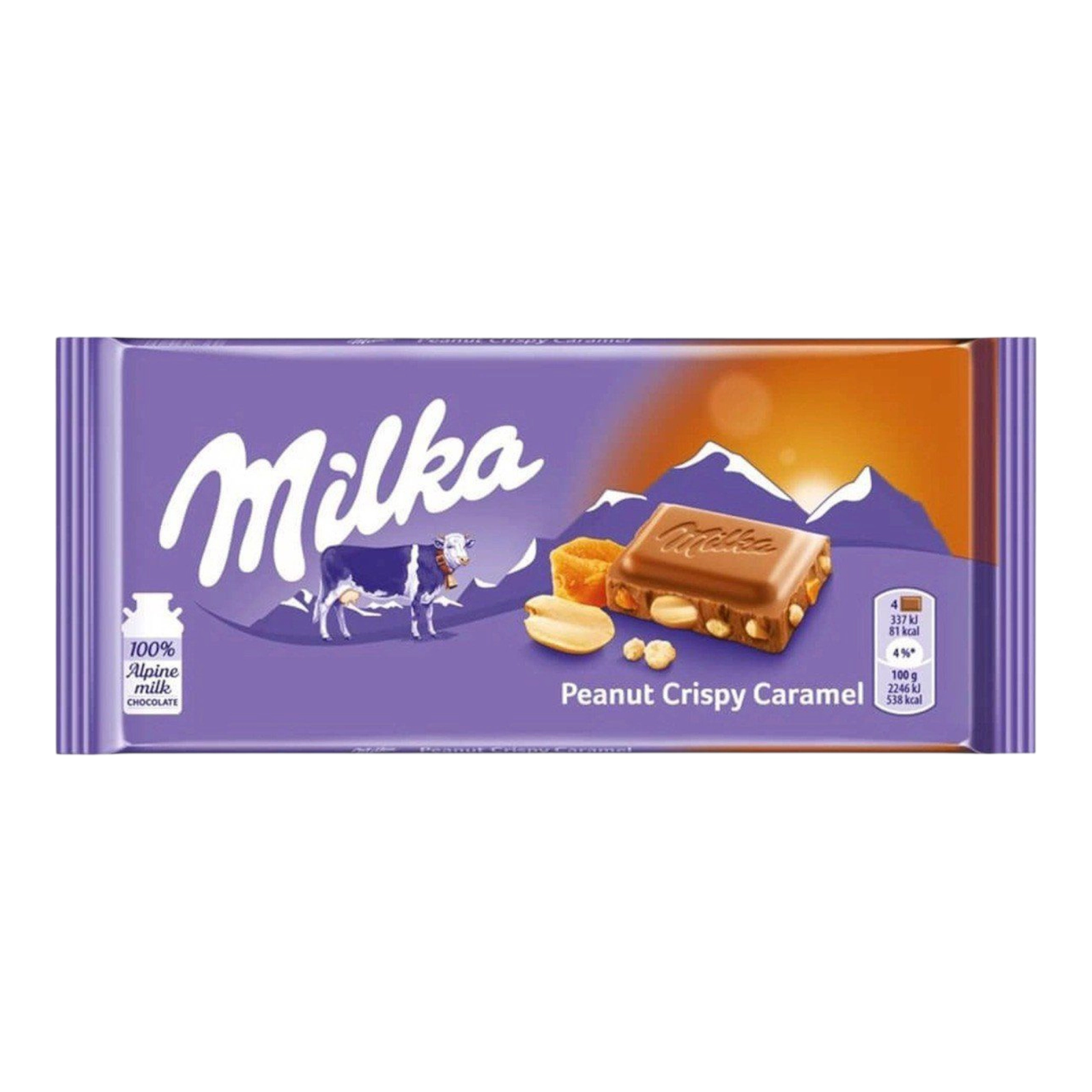 Шоколодка Milka 100g карамель і арахіс