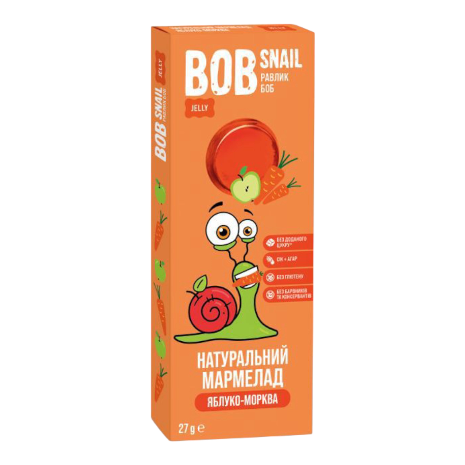 BOB Snail мармелад 27g яблуко-морква