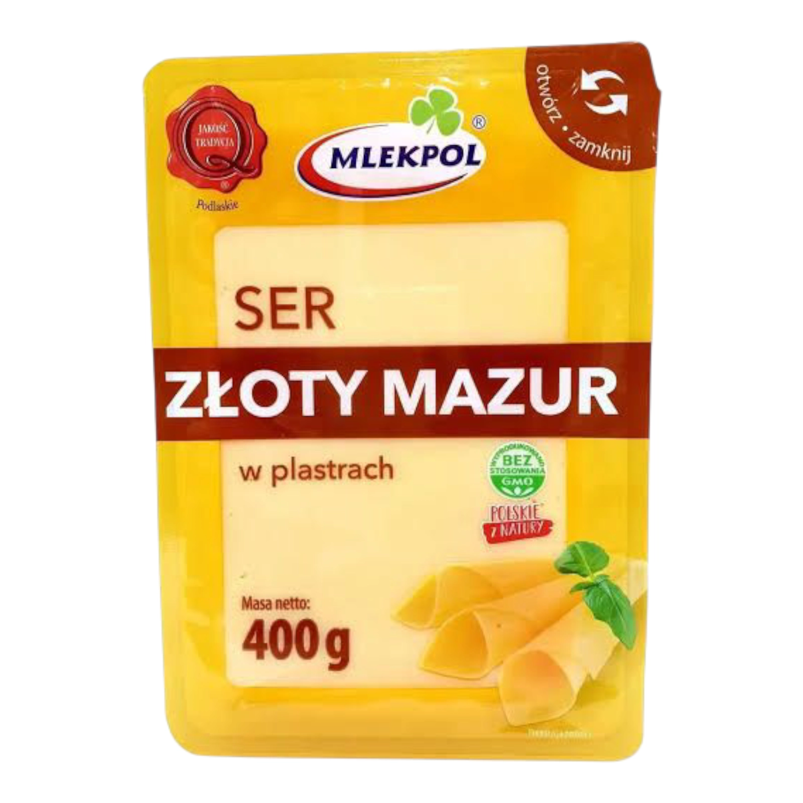 Сир твердий Mlekpol Zloty Mazur нарізка 400 г