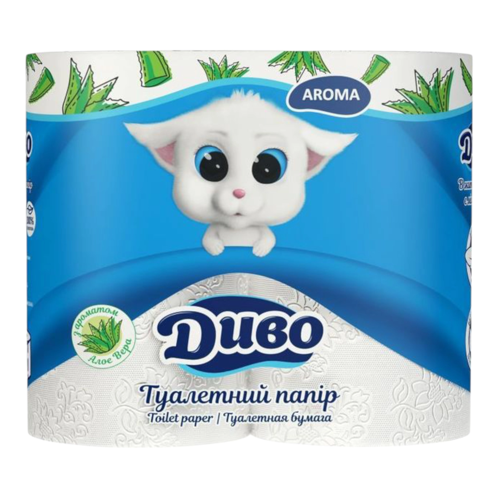 Диво туалетній папір 4 рул. алое вера